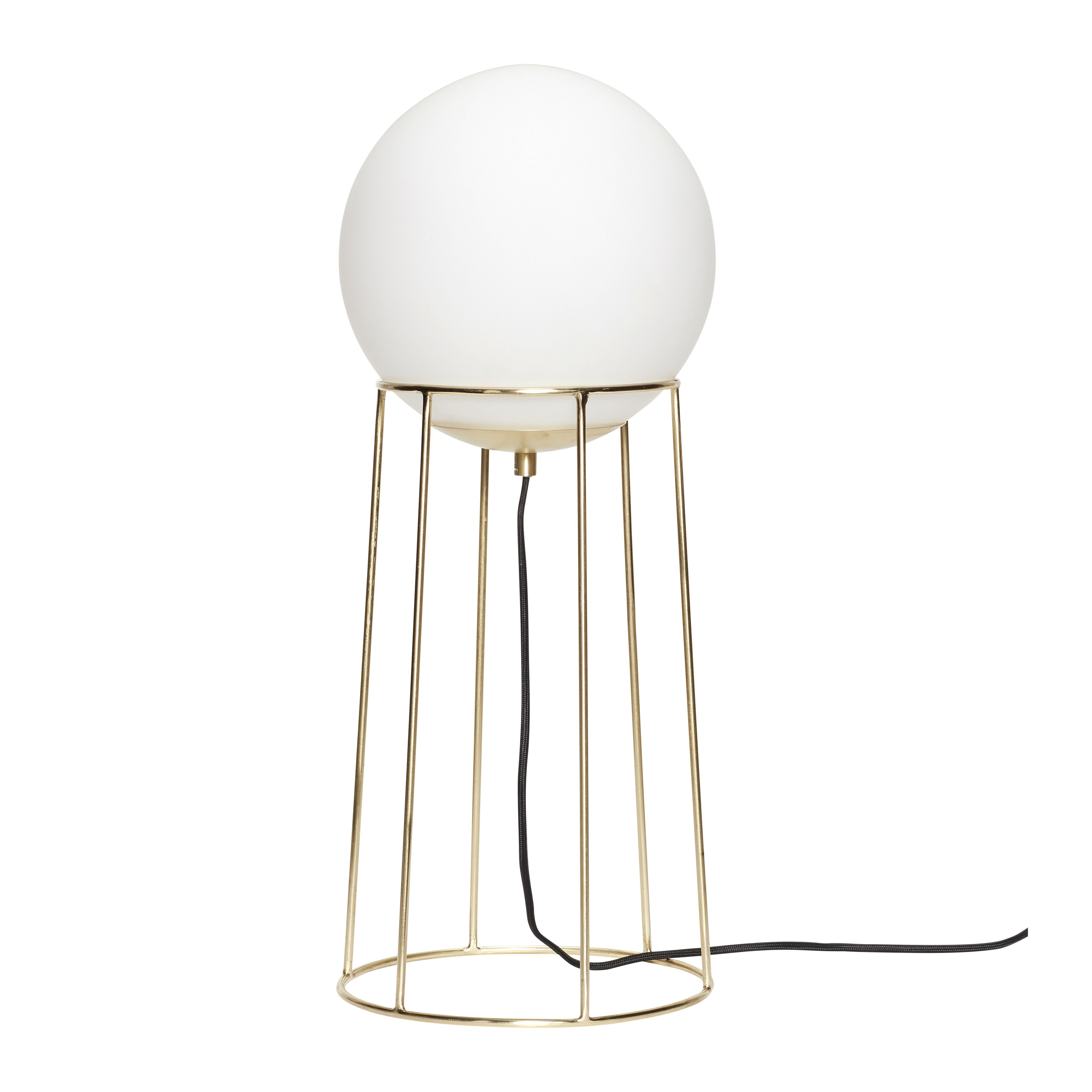 Hübsch Balance Floor Lamp Brass/White Metal/Glass, Øx H 25x60 cm