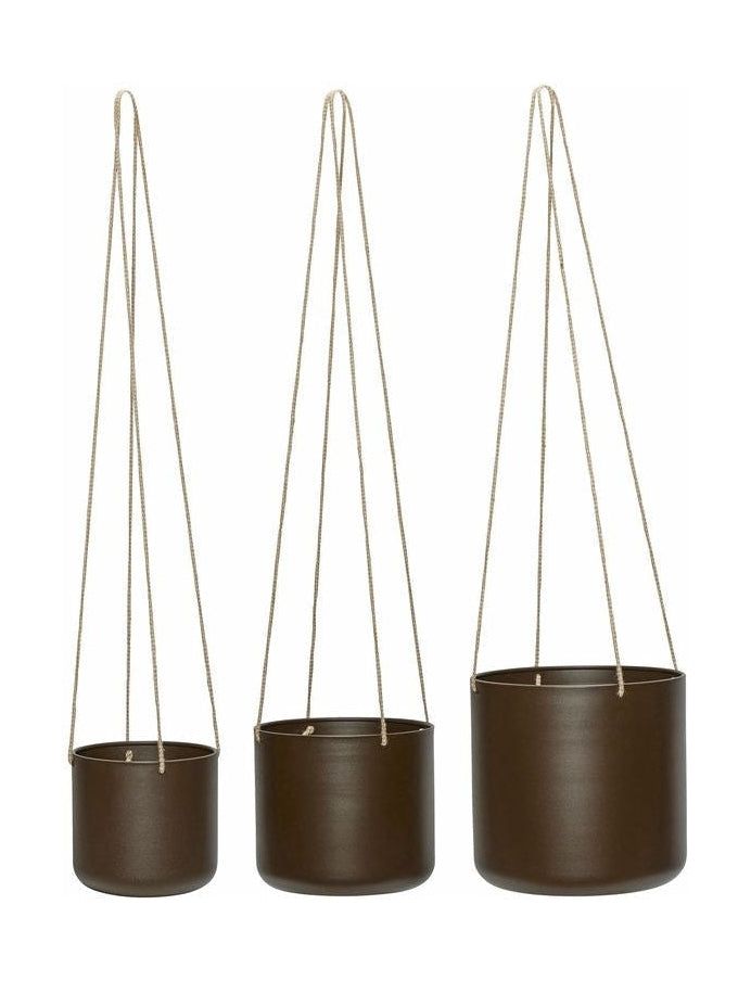 Hübsch Bloom Pots suspendus avec 3 grands, bruns