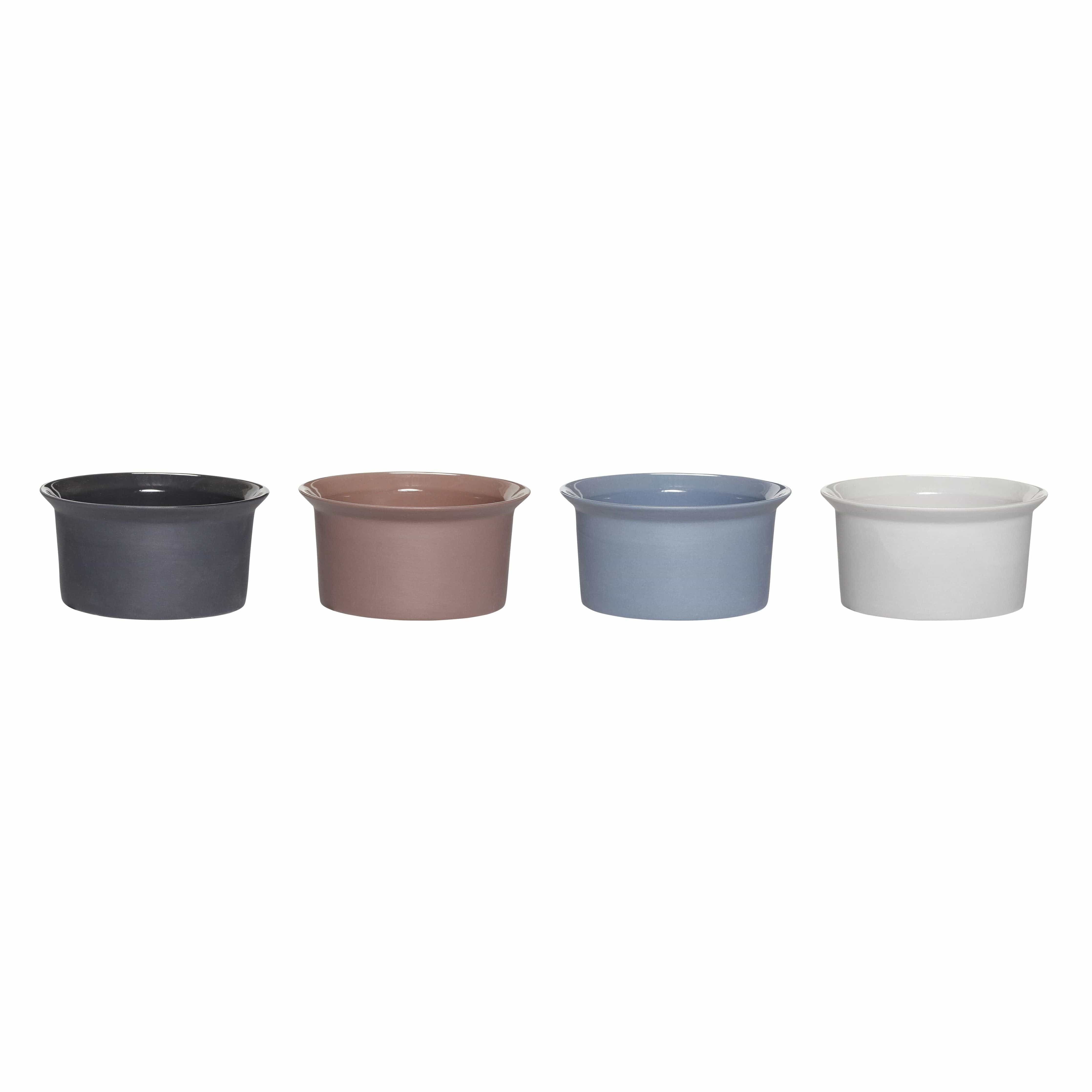 Hübsch Bowl Bowl Porcelaine 4 couleurs ensemble de 4