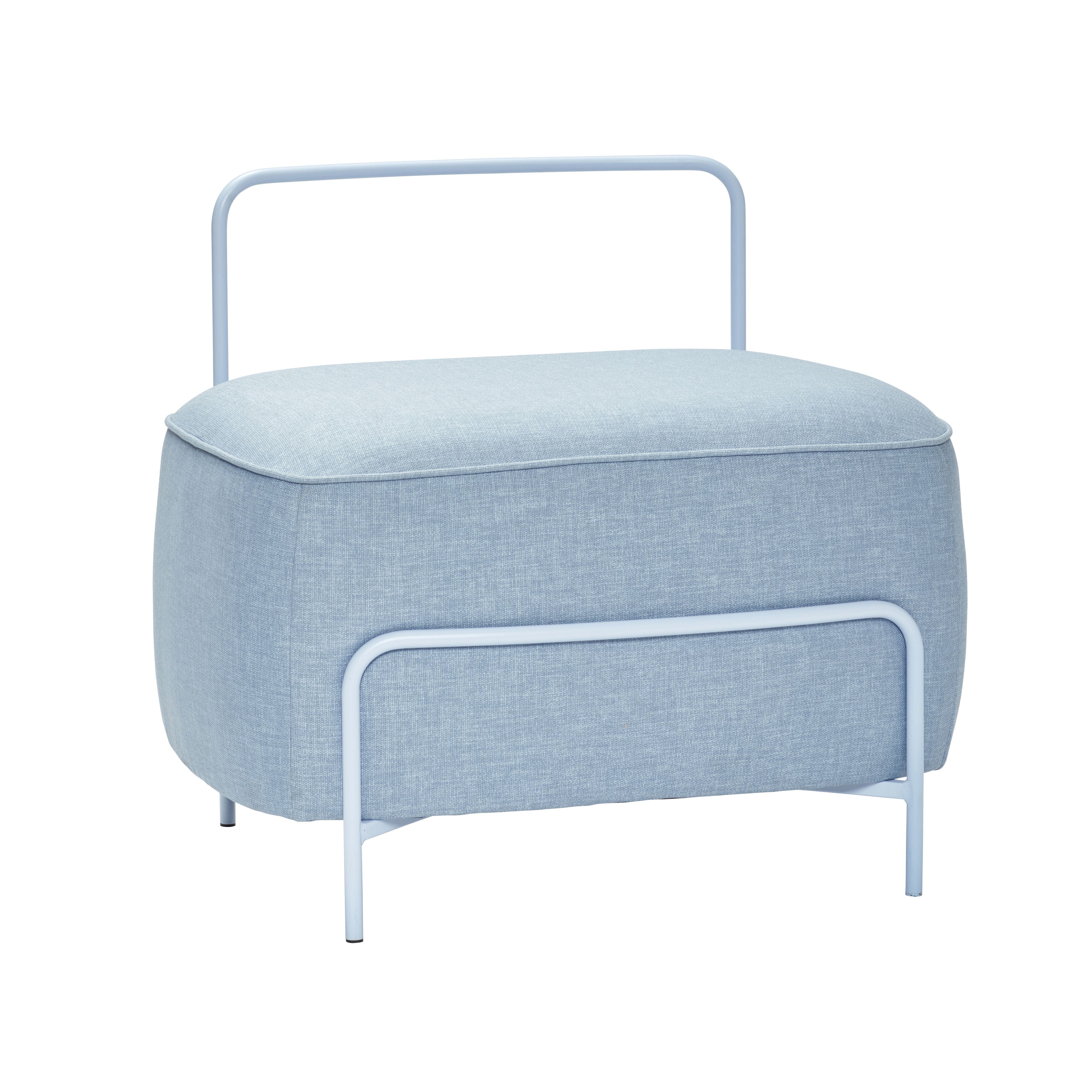 Hübsch bär Pouf Metal/Textil Oeko Tex Blue