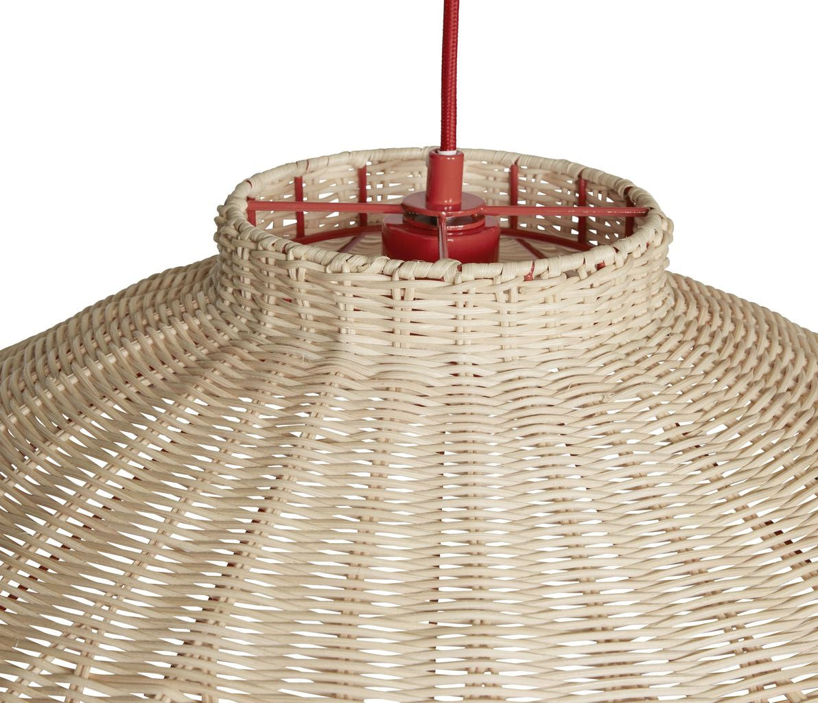 Hübsch Chand Ceiling Lamp, Natural/Red