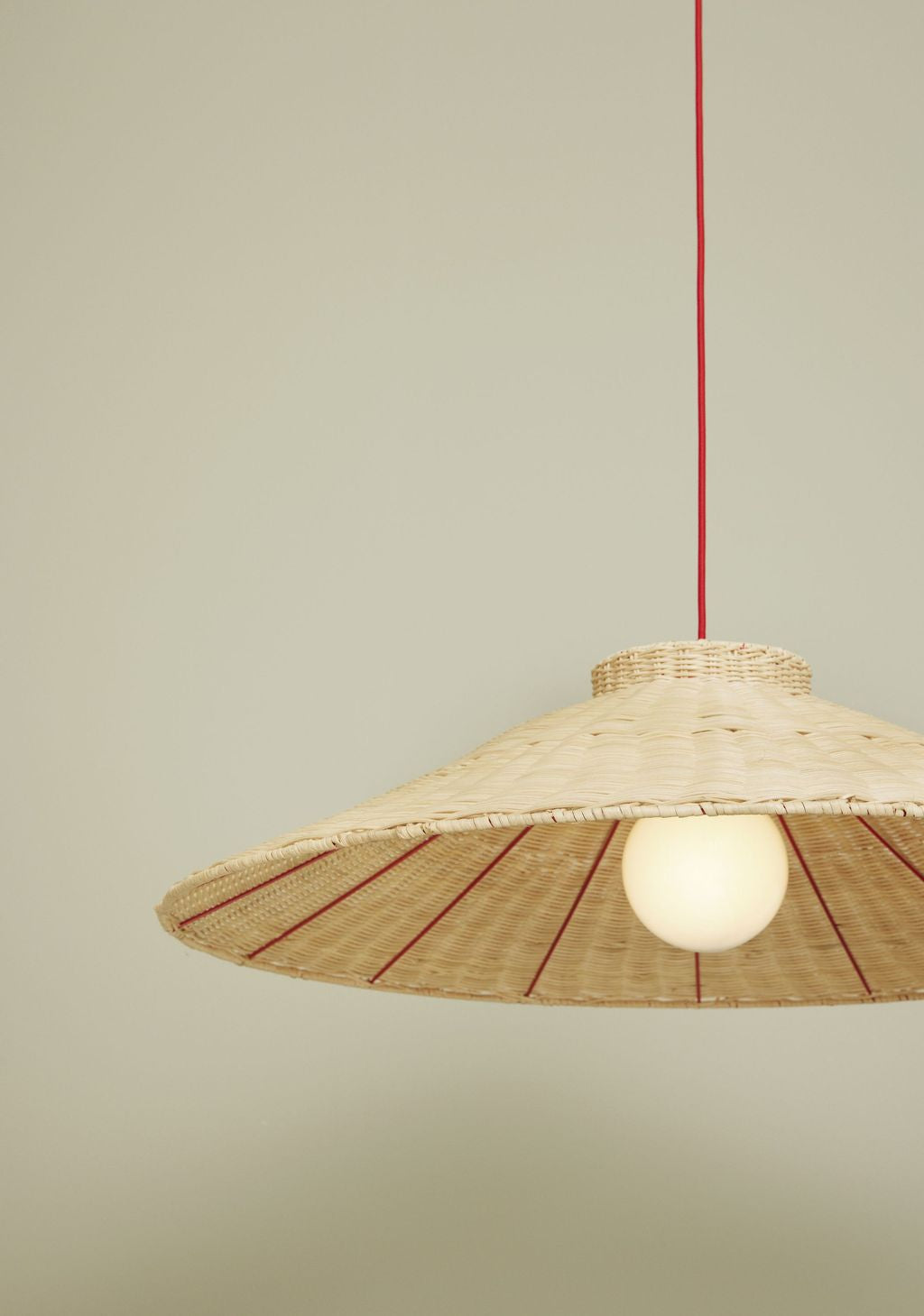 Hübsch Chand Ceiling Lamp, Natural/Red