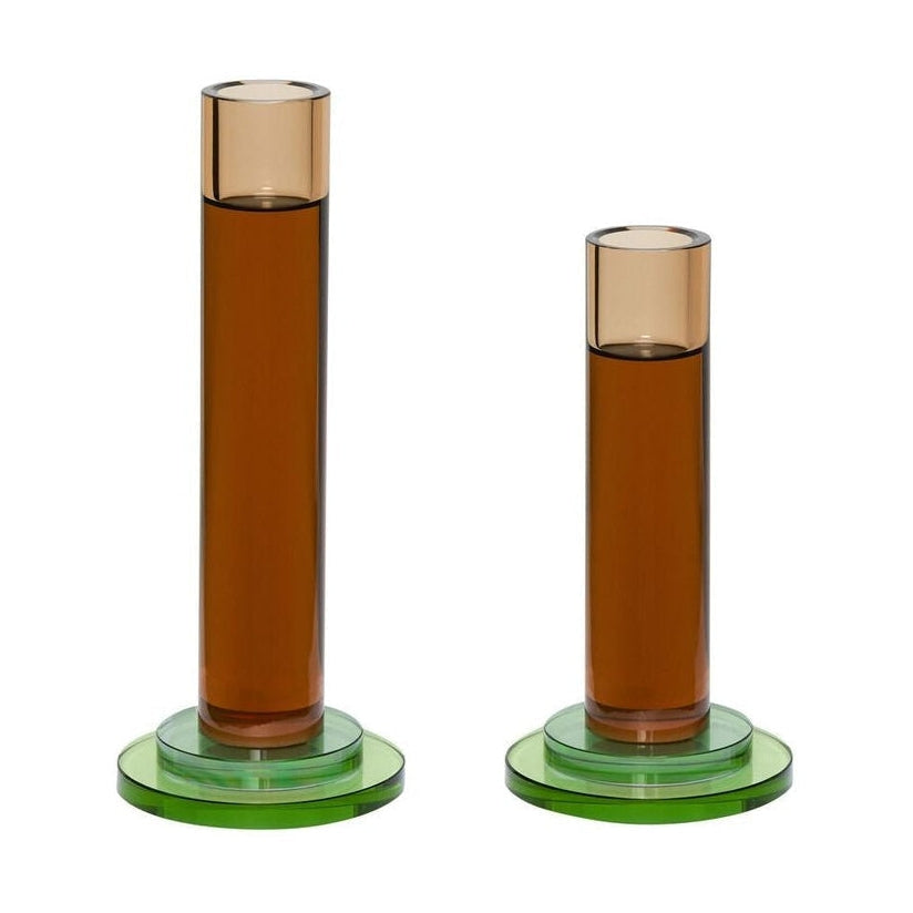 Hübsch Comet Candlestick Set von 2, Bernstein