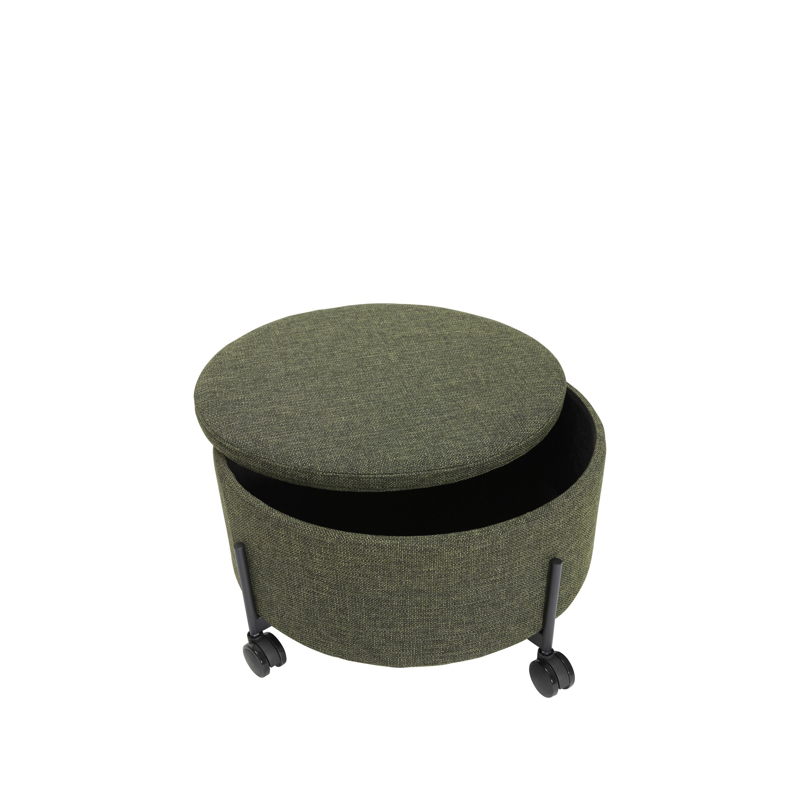 Hübsch contiene pouf verde, grande