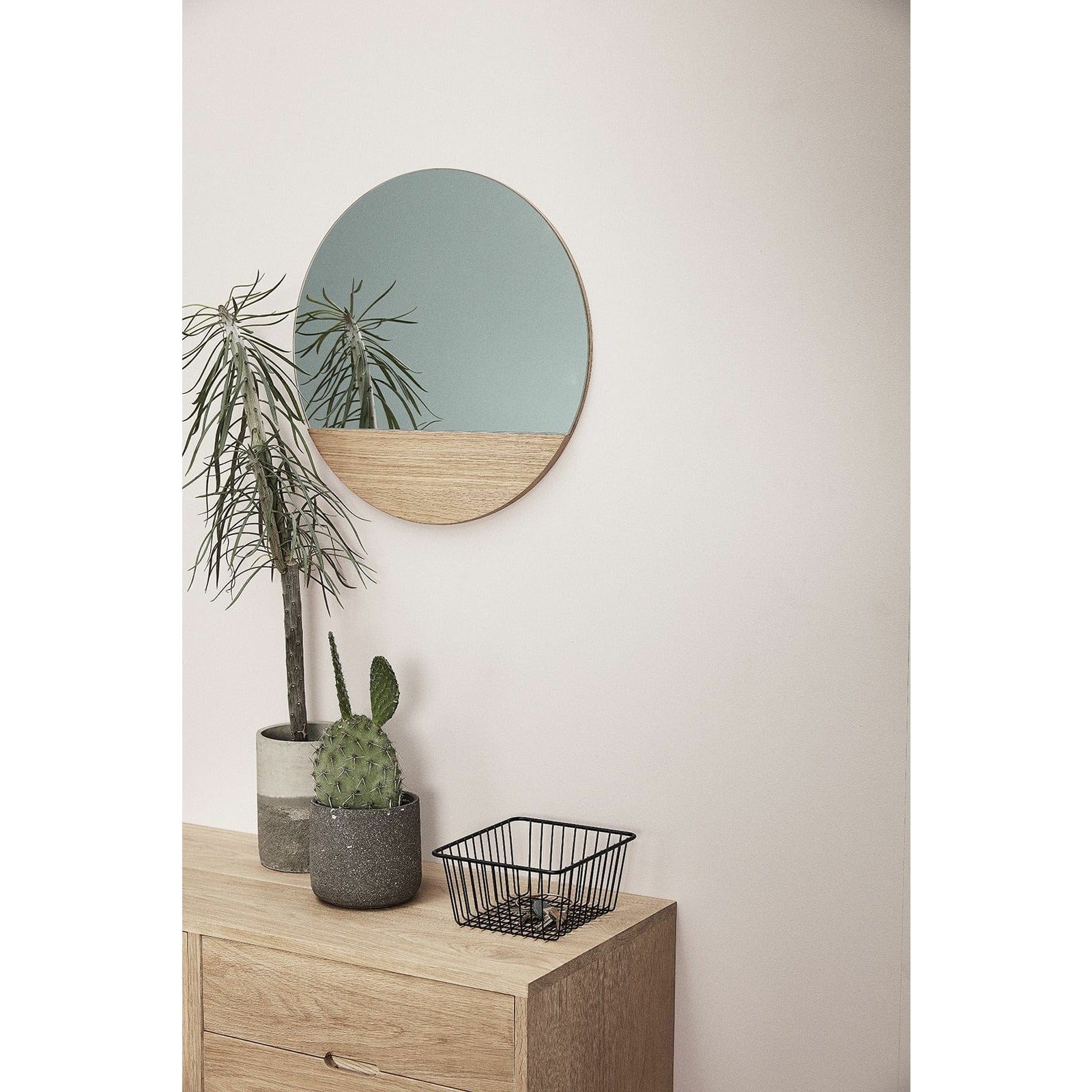 Hübsch Crescent Wall Mirror Round Oak Fsc