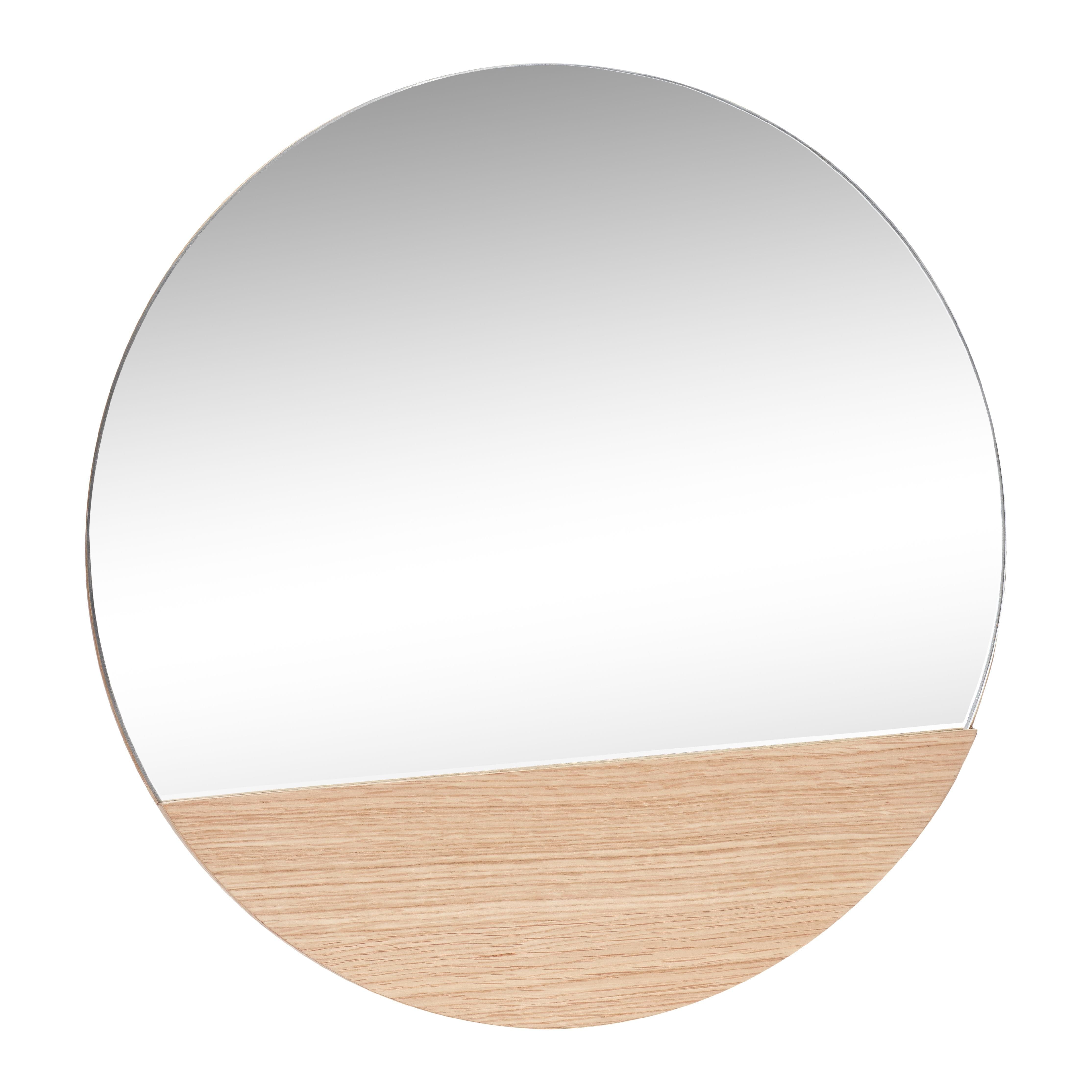 Hübsch Crescent Wall Mirror Round Oak FSC