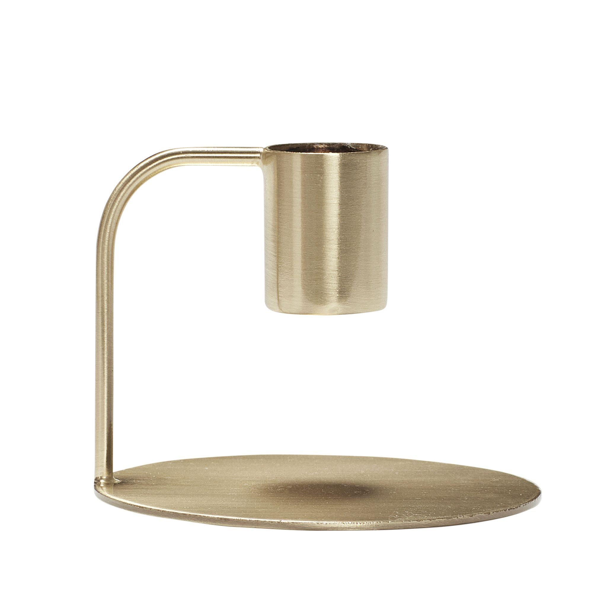 Hübsch Curve Candlestick, Brass