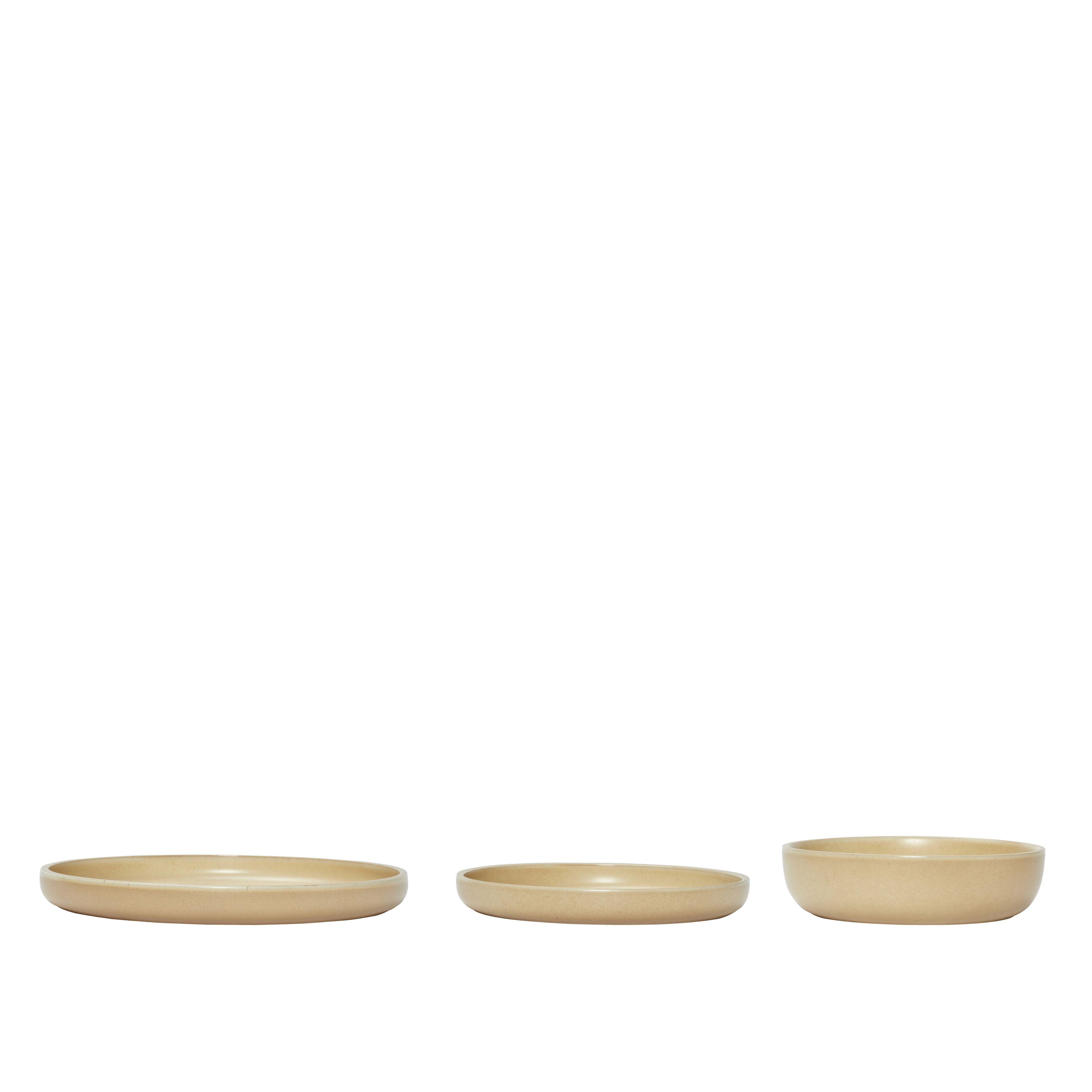 Hübsch Dawn Bowls Set Of 3, Sand