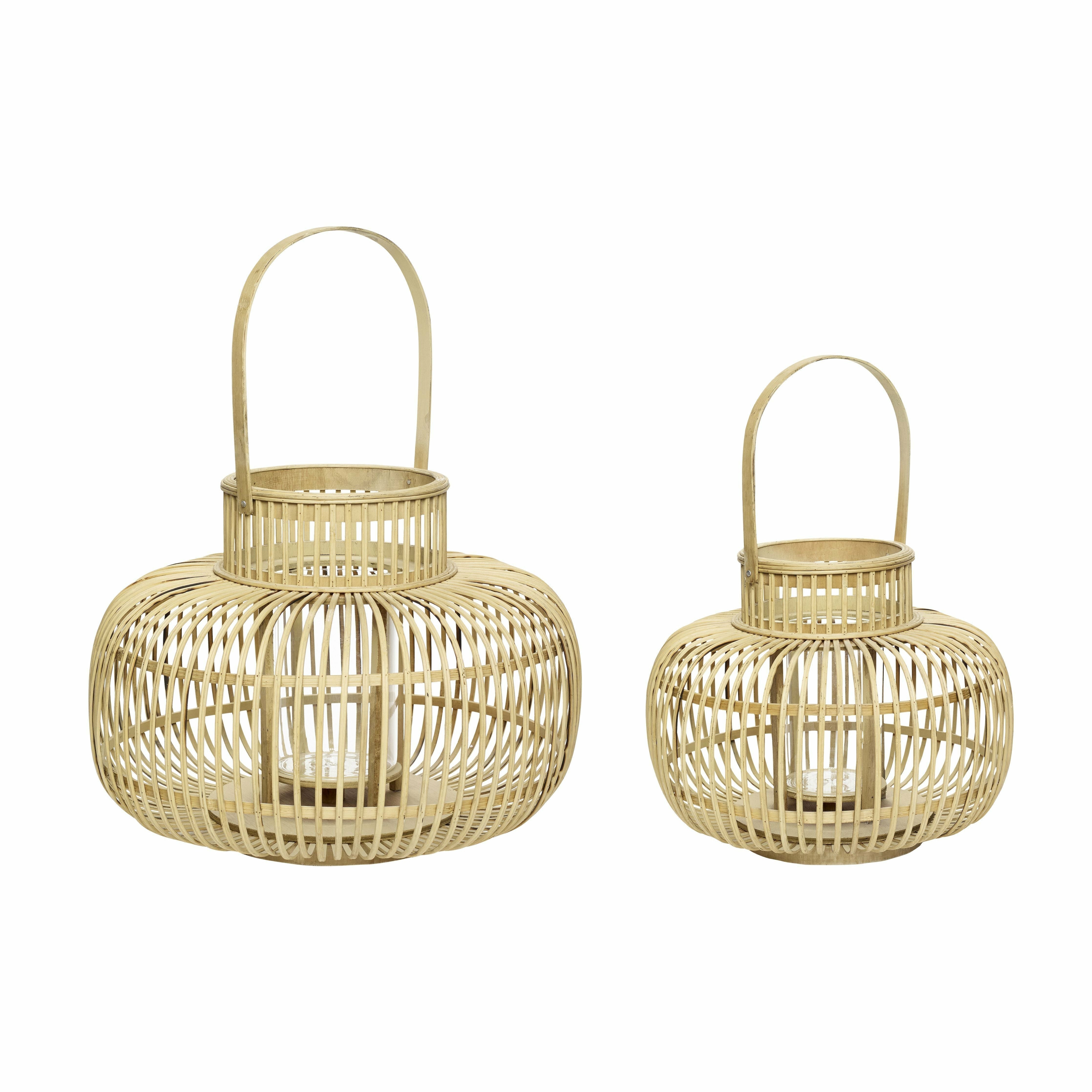 Hübsch Desert Lantern Bamboo Nature Set von 2