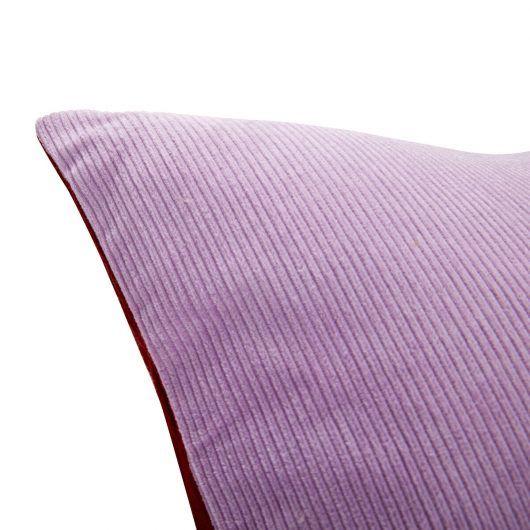 Hübsch duo coussin m remplissage en velours violet / rouge