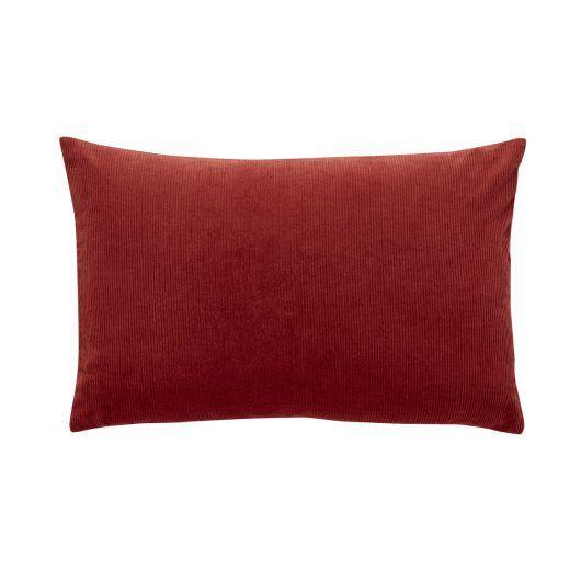 Hübsch duo coussin m remplissage en velours violet / rouge