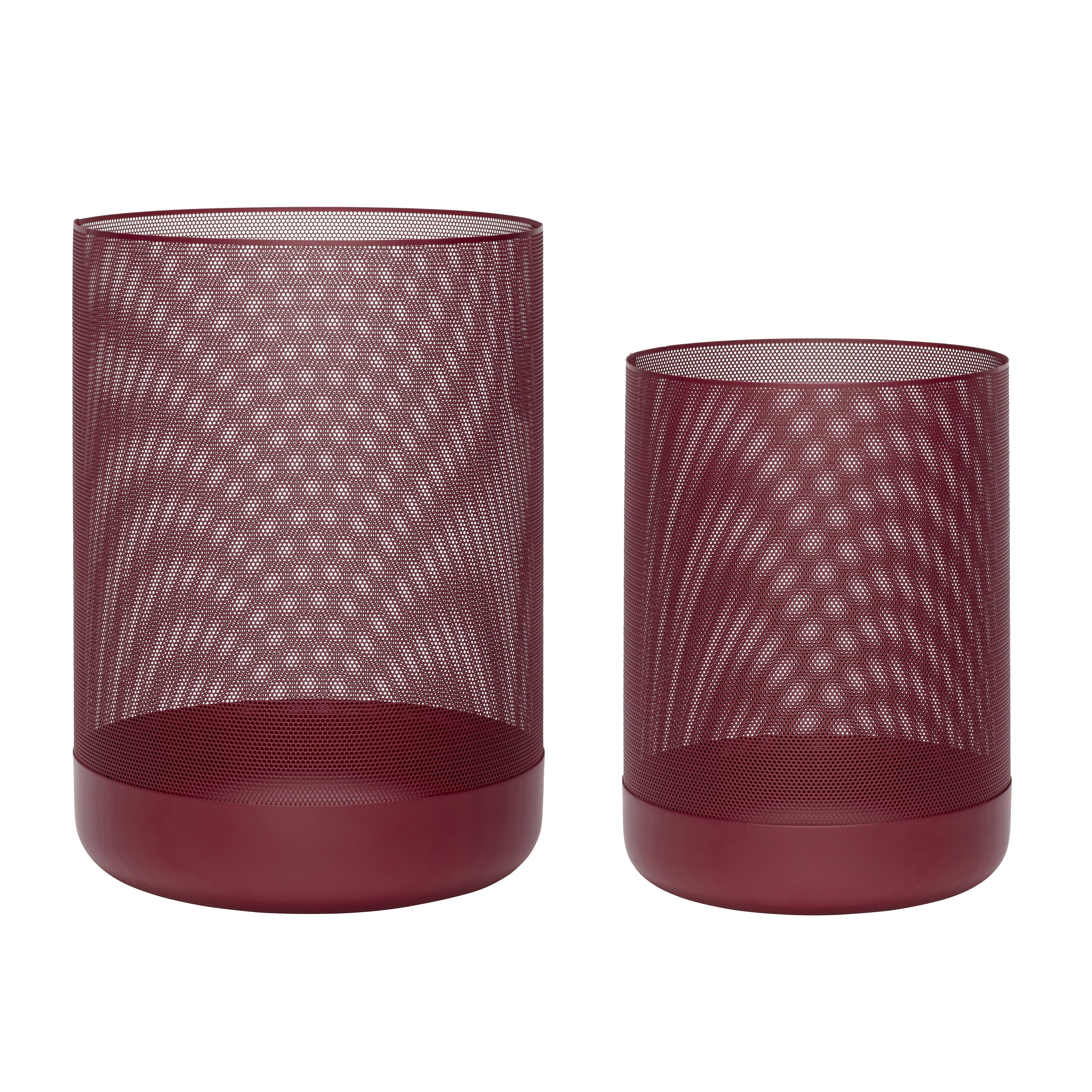 Hübsch Edge Basket Round Metal Bordeaux Set Of 2