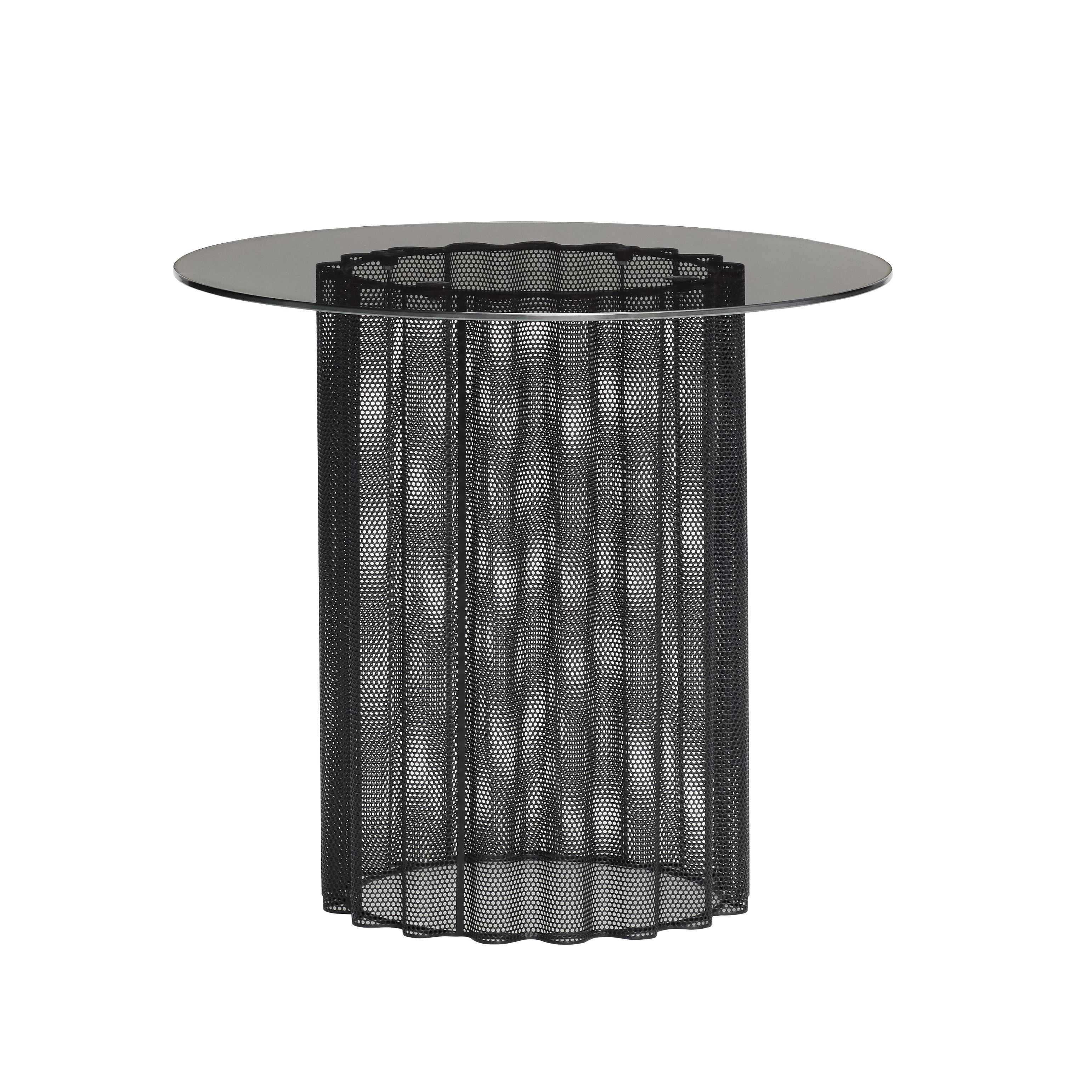 Mesa de flujo de Hübsch vidrio/metal negro/gris