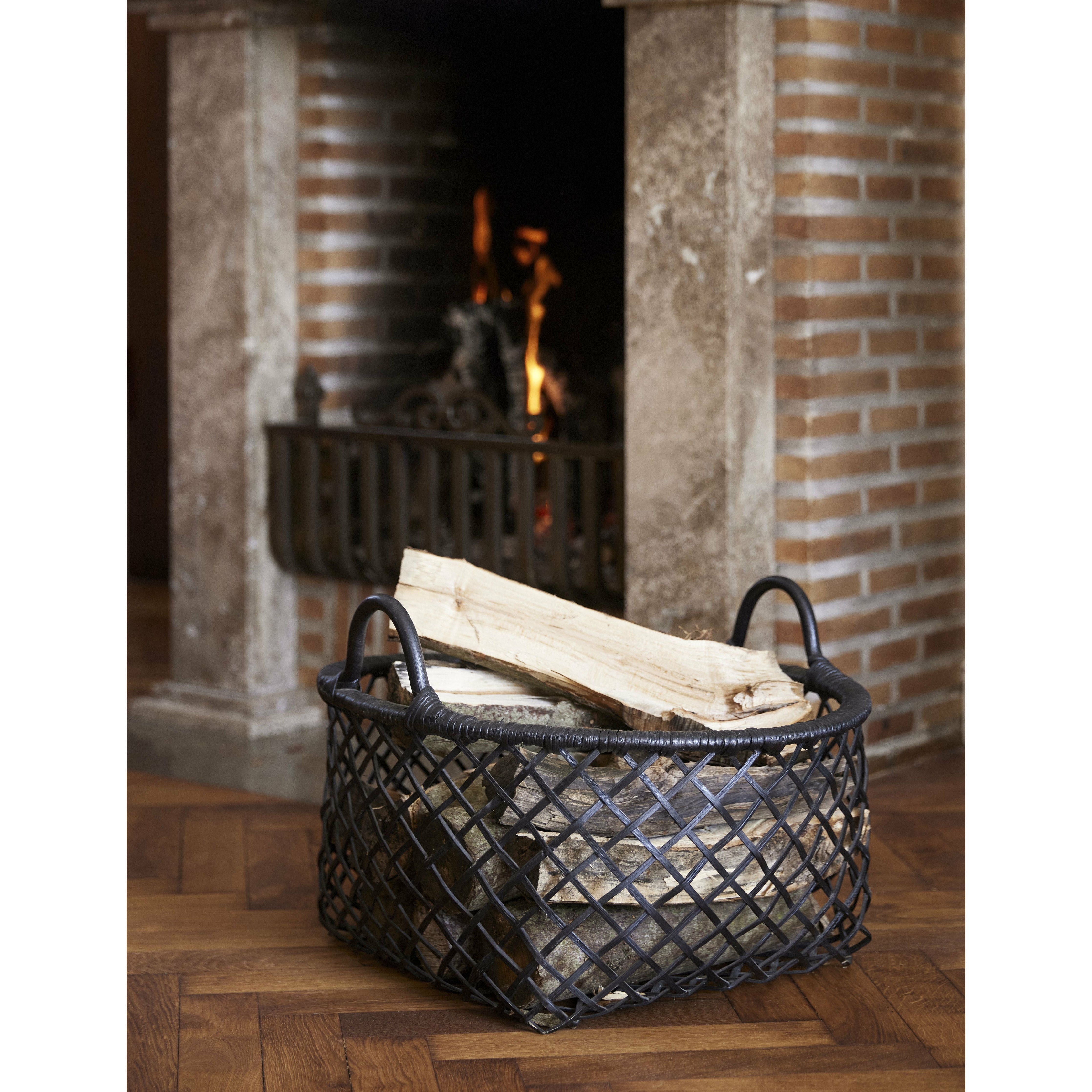 Hübsch Harvest Basket Rattan Black Set Of 2