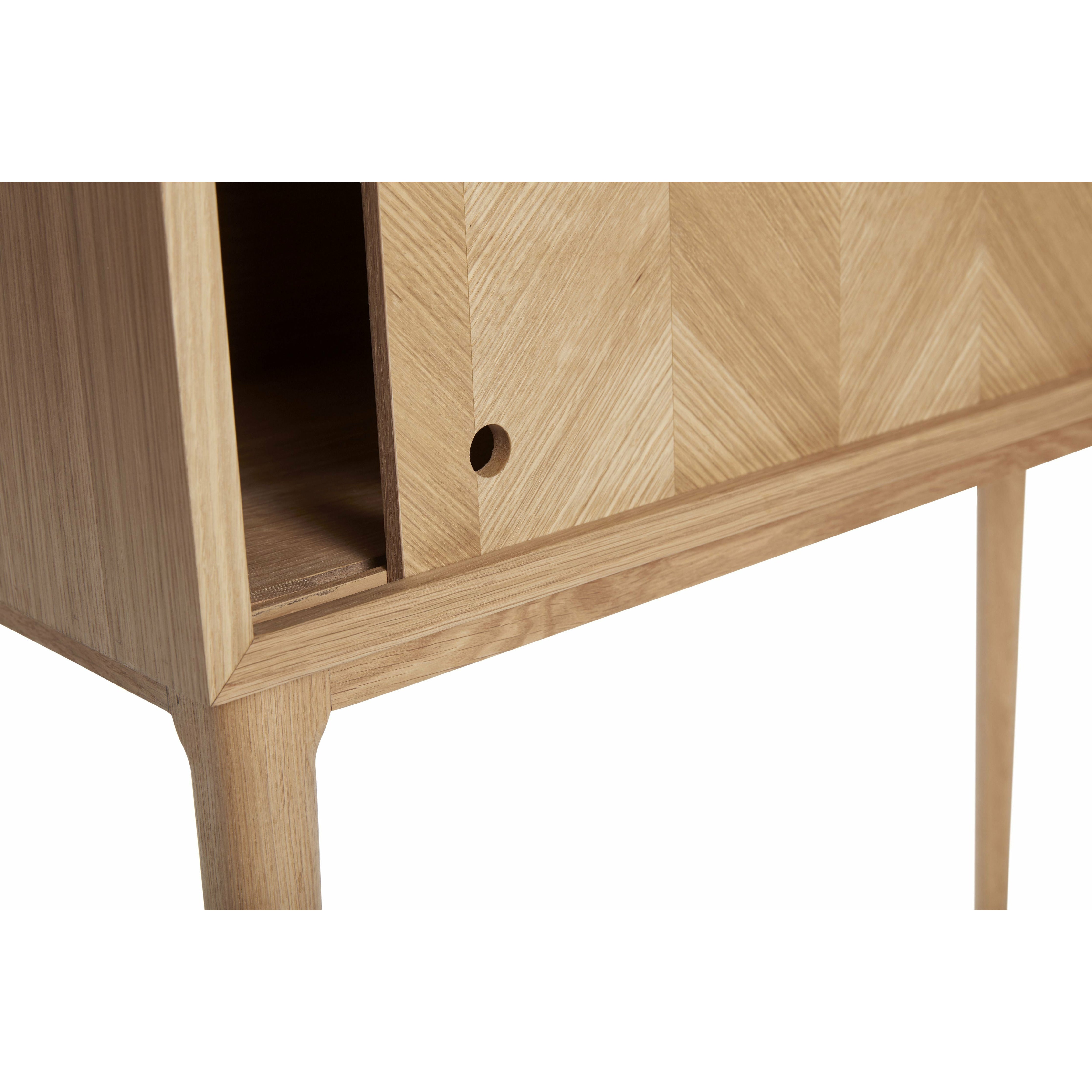 Hübsch Herringbone Console Table, Sliding Doors