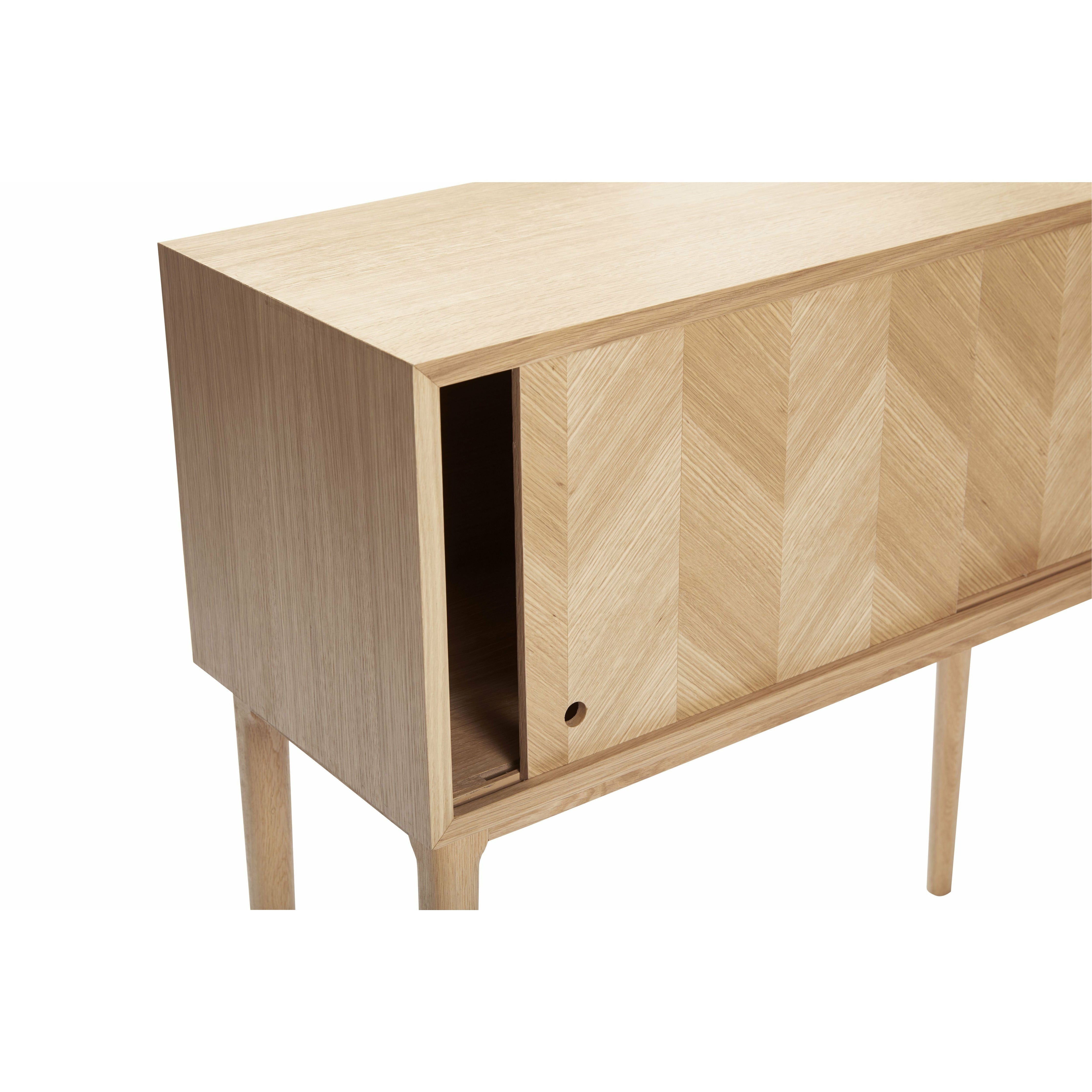 Hübsch Herringbone Console Table, Sliding Doors