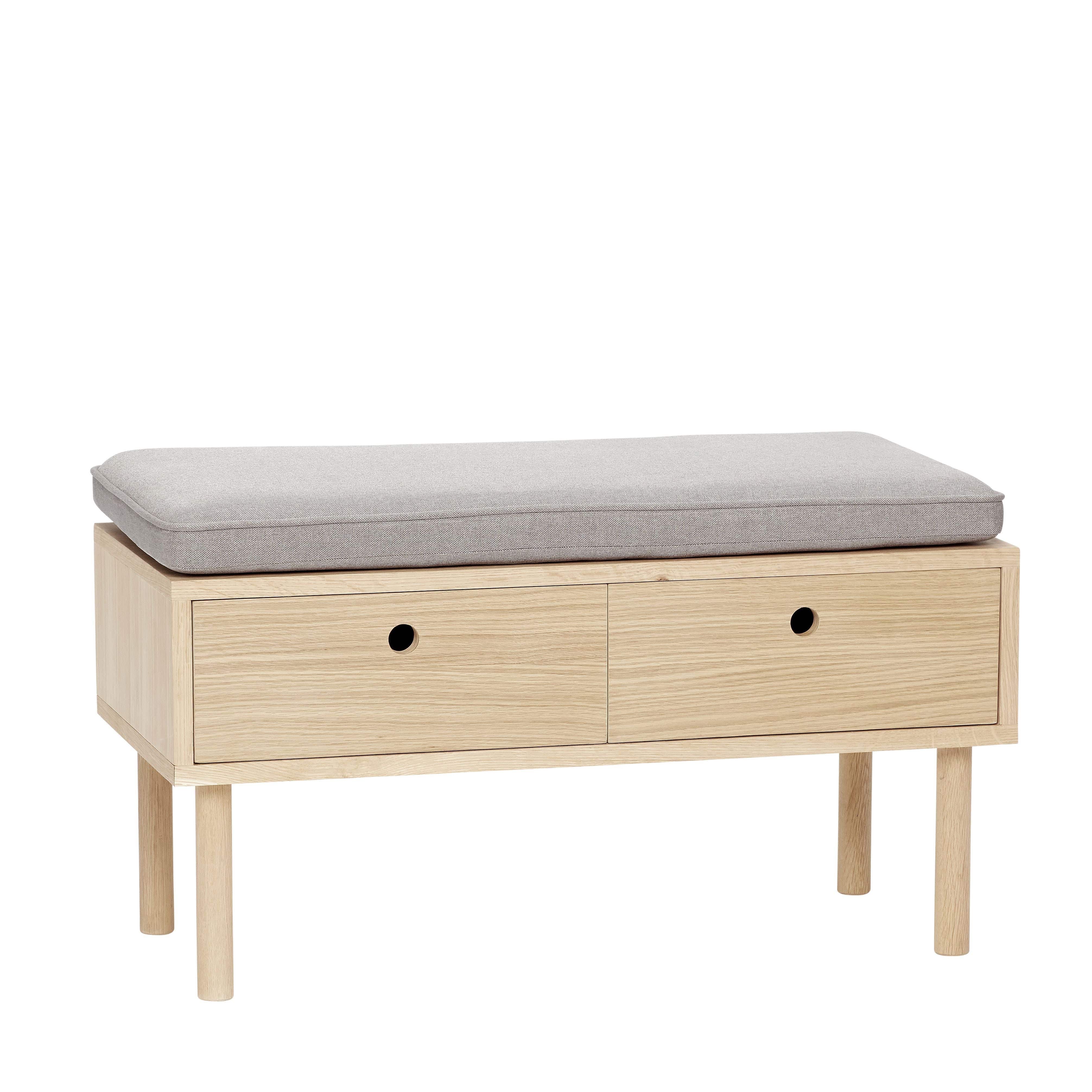 Hübsch Hide Bench Gray/Natural