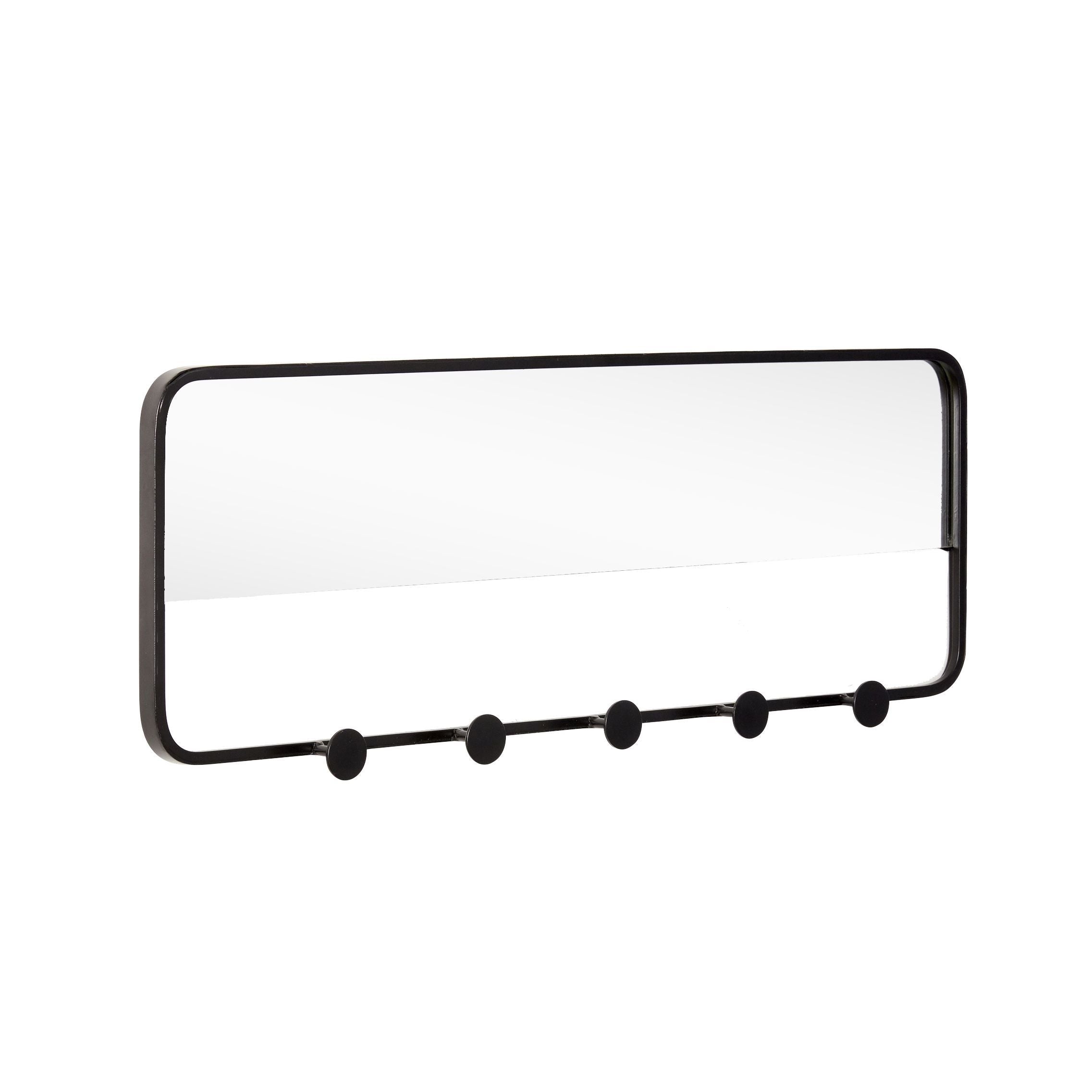 Hübsch Keep Hook Bar M/Mirror 5 Hooks Metal Black