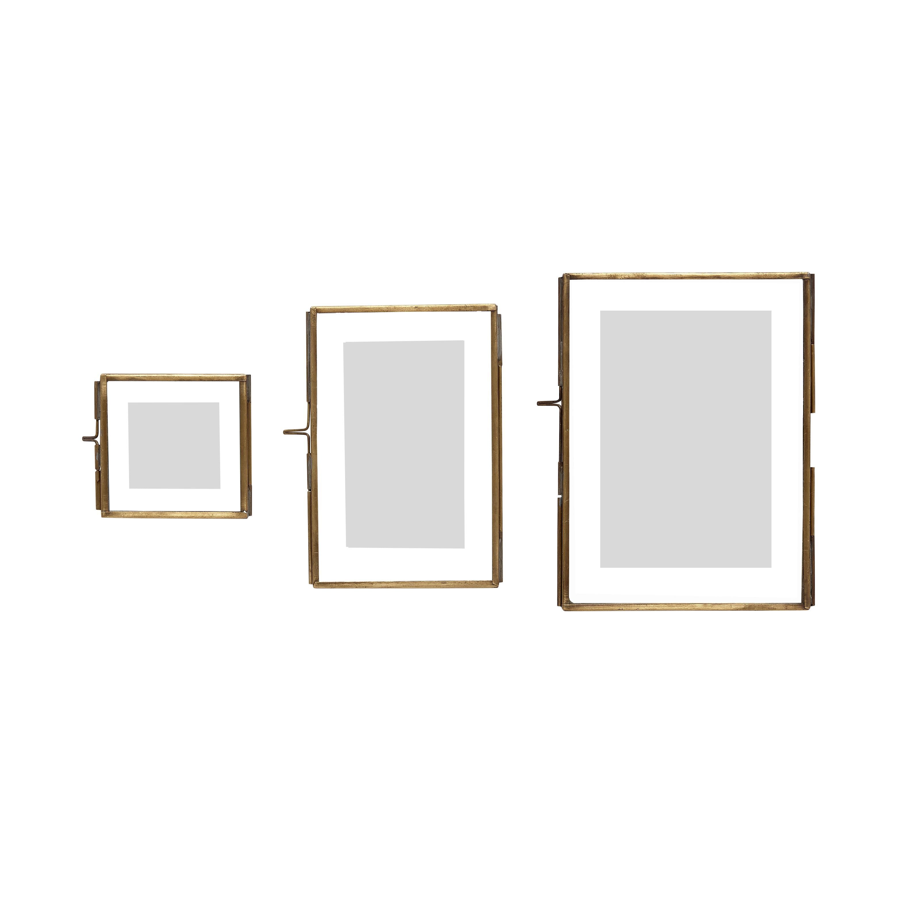 Hübsch Loft Picture Frame With Foot Brass Set Of 3 O Photo