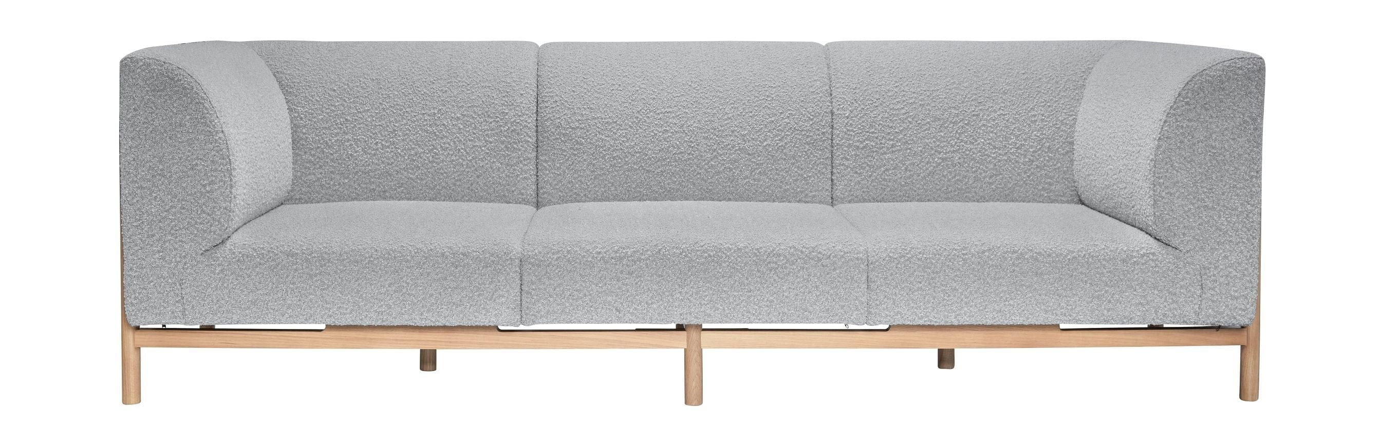 Hübsch Moment 3 Seater Sofa, gris/natural