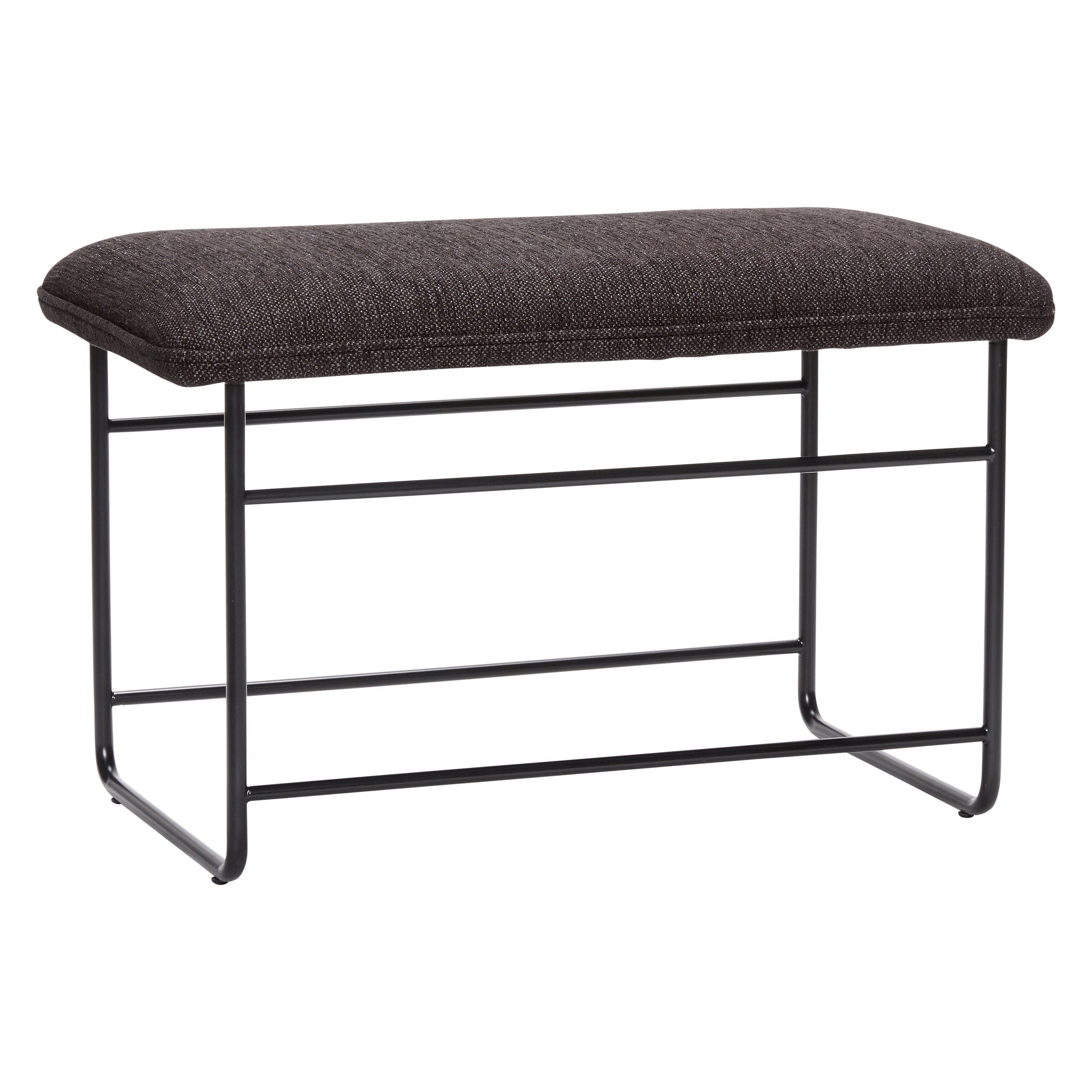 Tabouret norme hübsch textile / métal noir