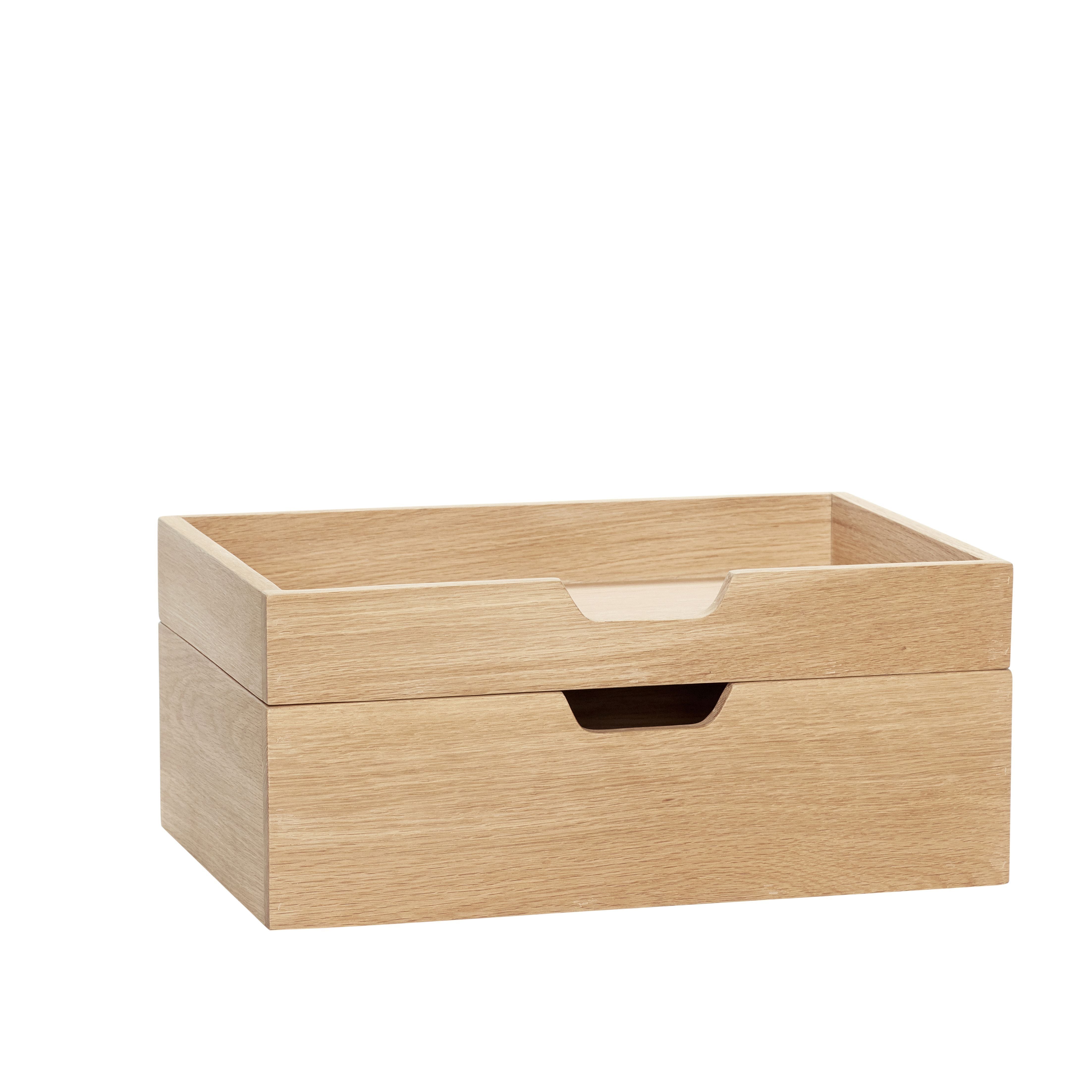 Hübsch Note Box de almacenamiento Oak FSC Naturaleza Conjunto de 2