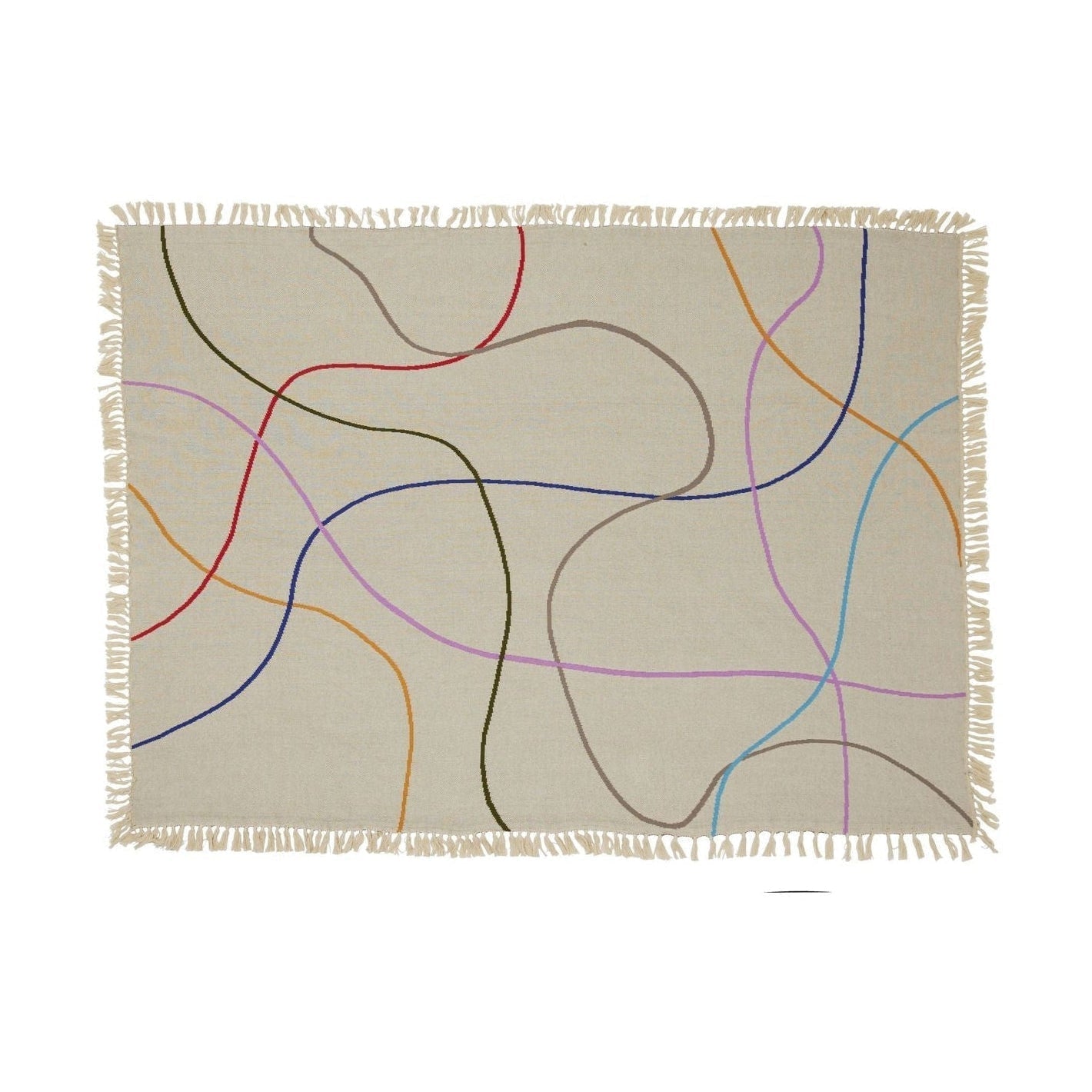 Hübsch Outline Throw, Multi Colors/Sand Colors