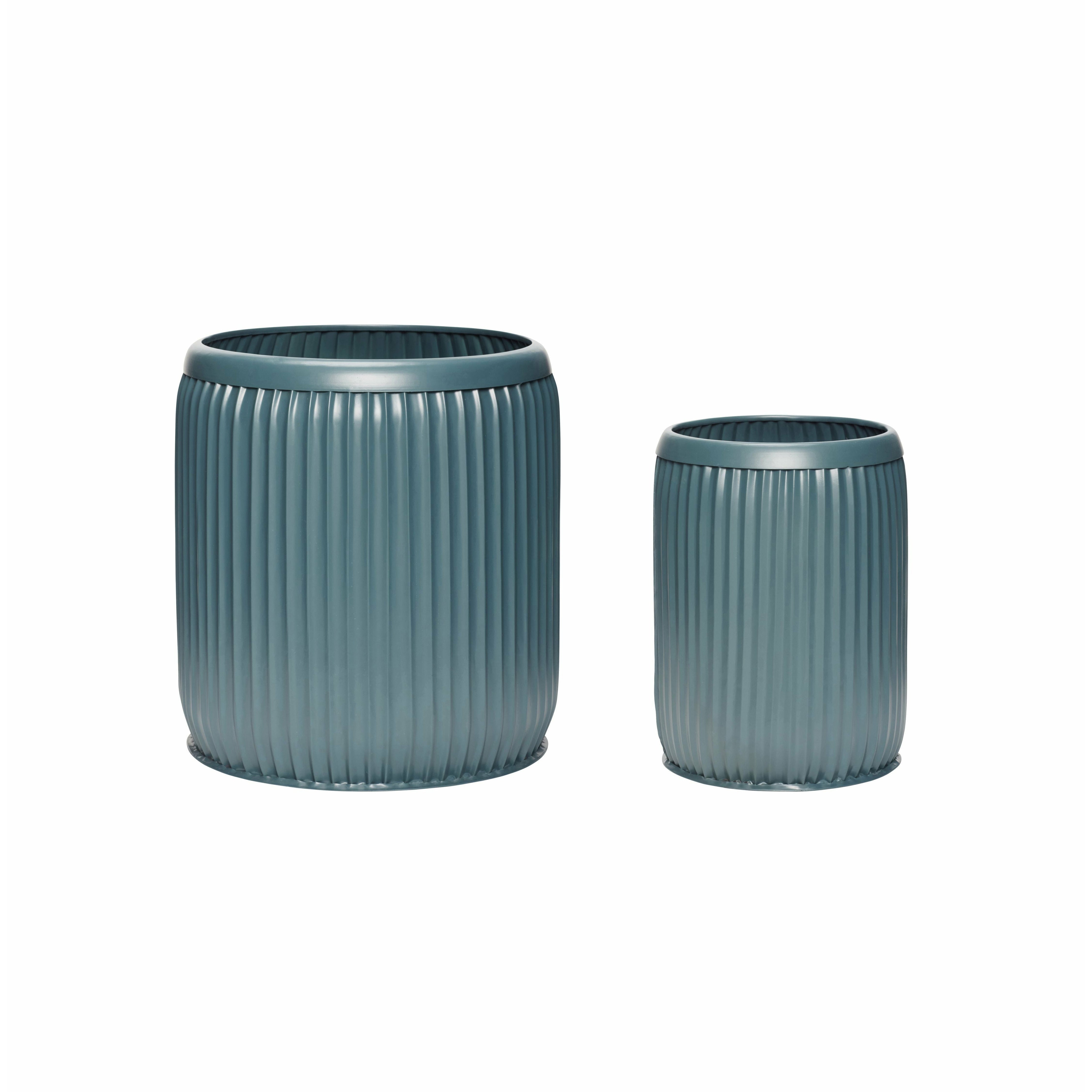 Hübsch Pot Pot Metal Dark Green Set Of 2