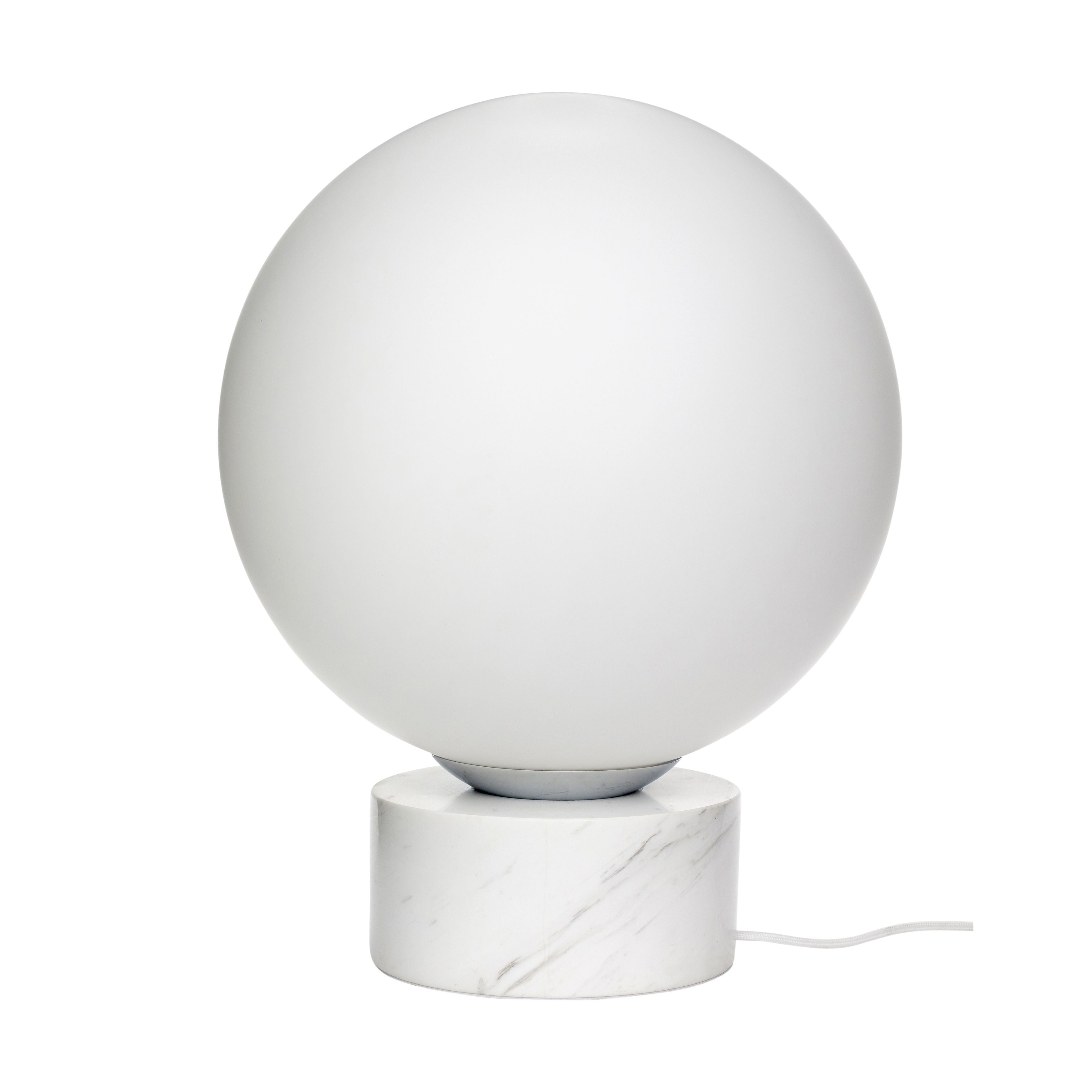 Hübsch Sphere Floor Lamp Marble/Glass White