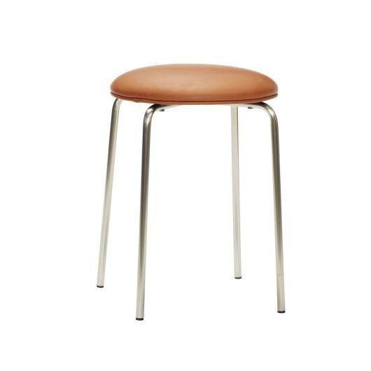 Tabouret de pile Hübsch, marron / nickel