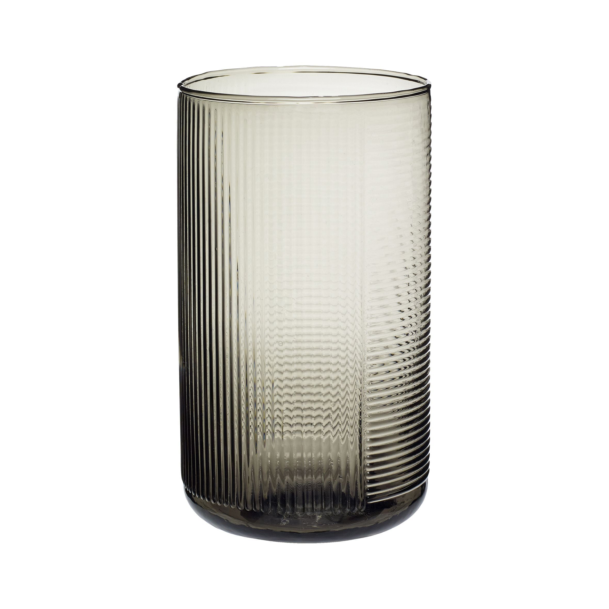 Hübsch Vase Glass Smoky Grey, 21 cm