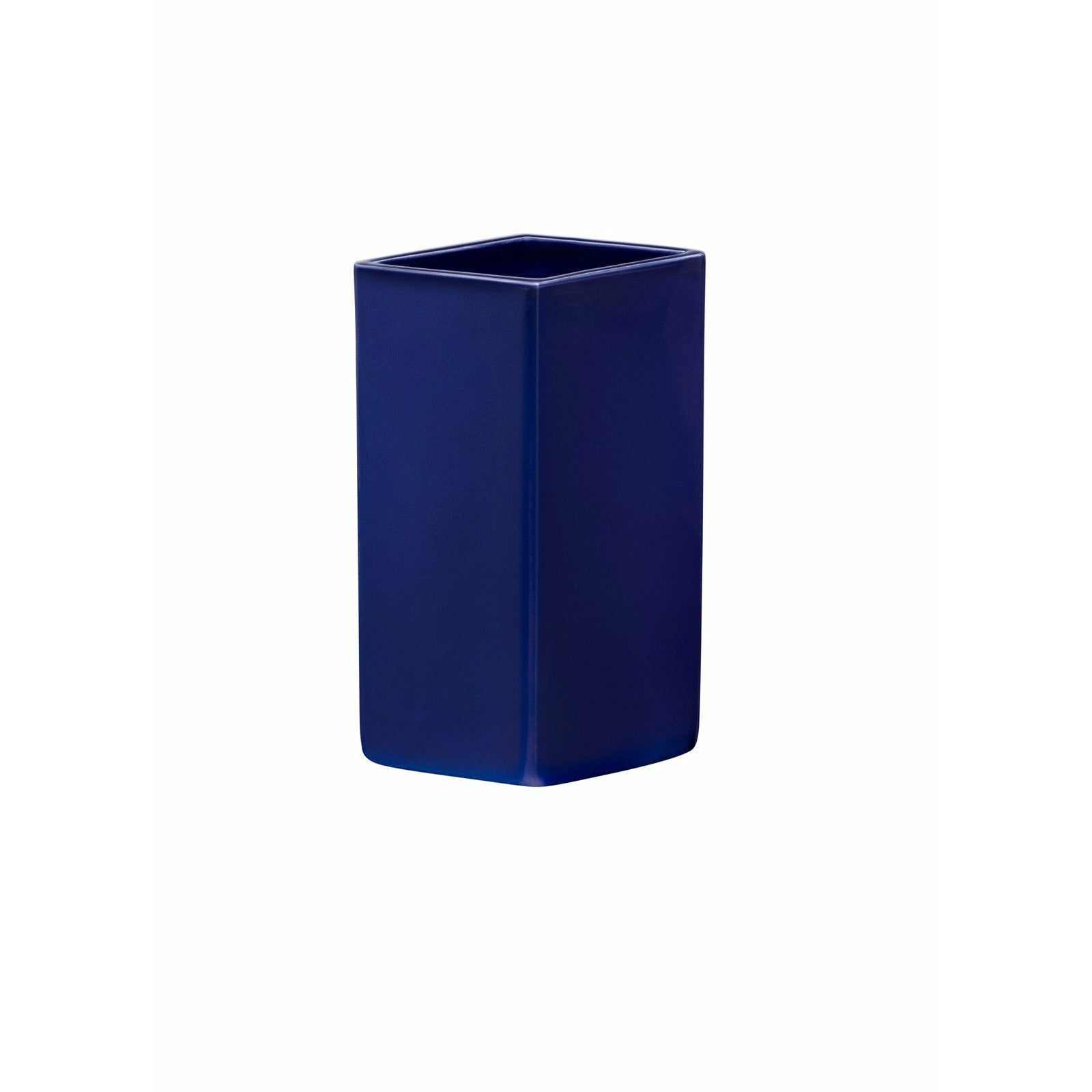 Iittala ruutu keramische vaas donkerblauw, 18 cm