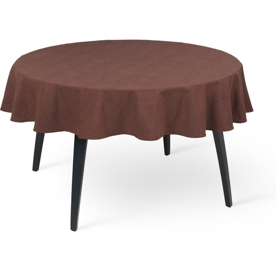 Toca de mesa de algodão básica JUNA Chocolate redondo, Ø170 cm