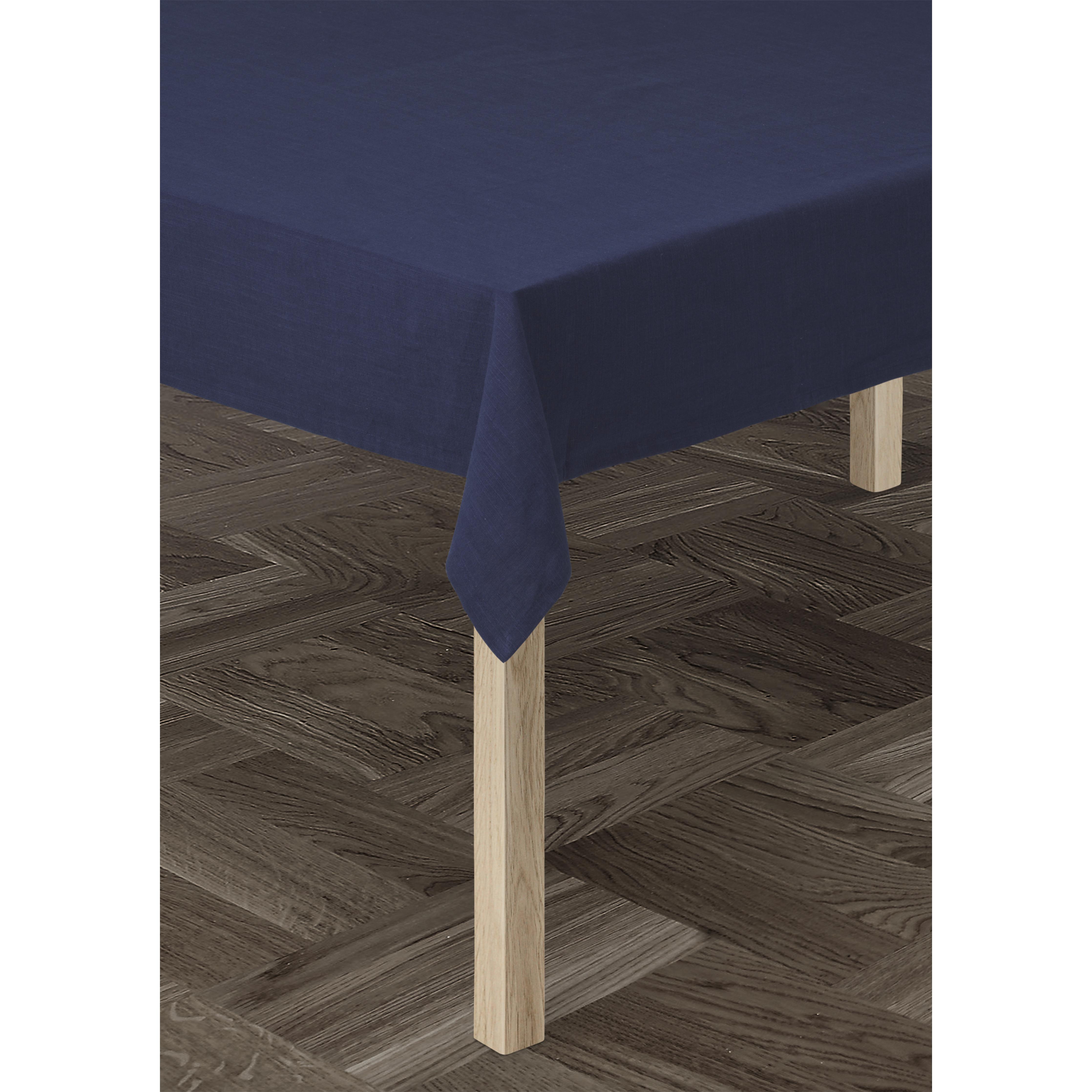 Juna Basic Cotton TableCleoth 150x220 cm, donkerblauw