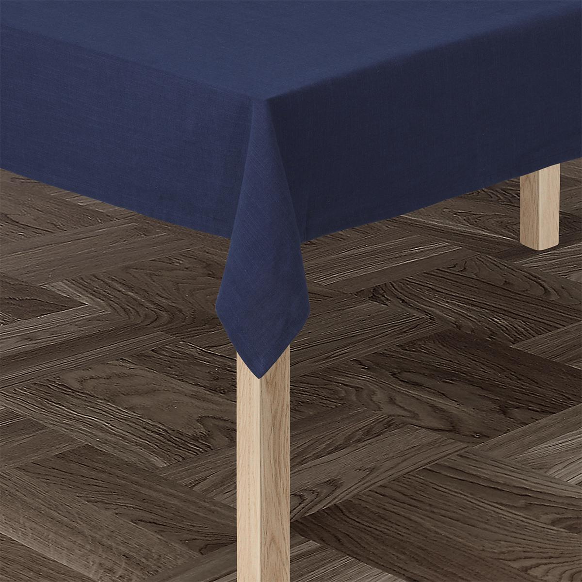 Toca de mesa de algodão básica de Juna 150 x320 cm, azul escuro