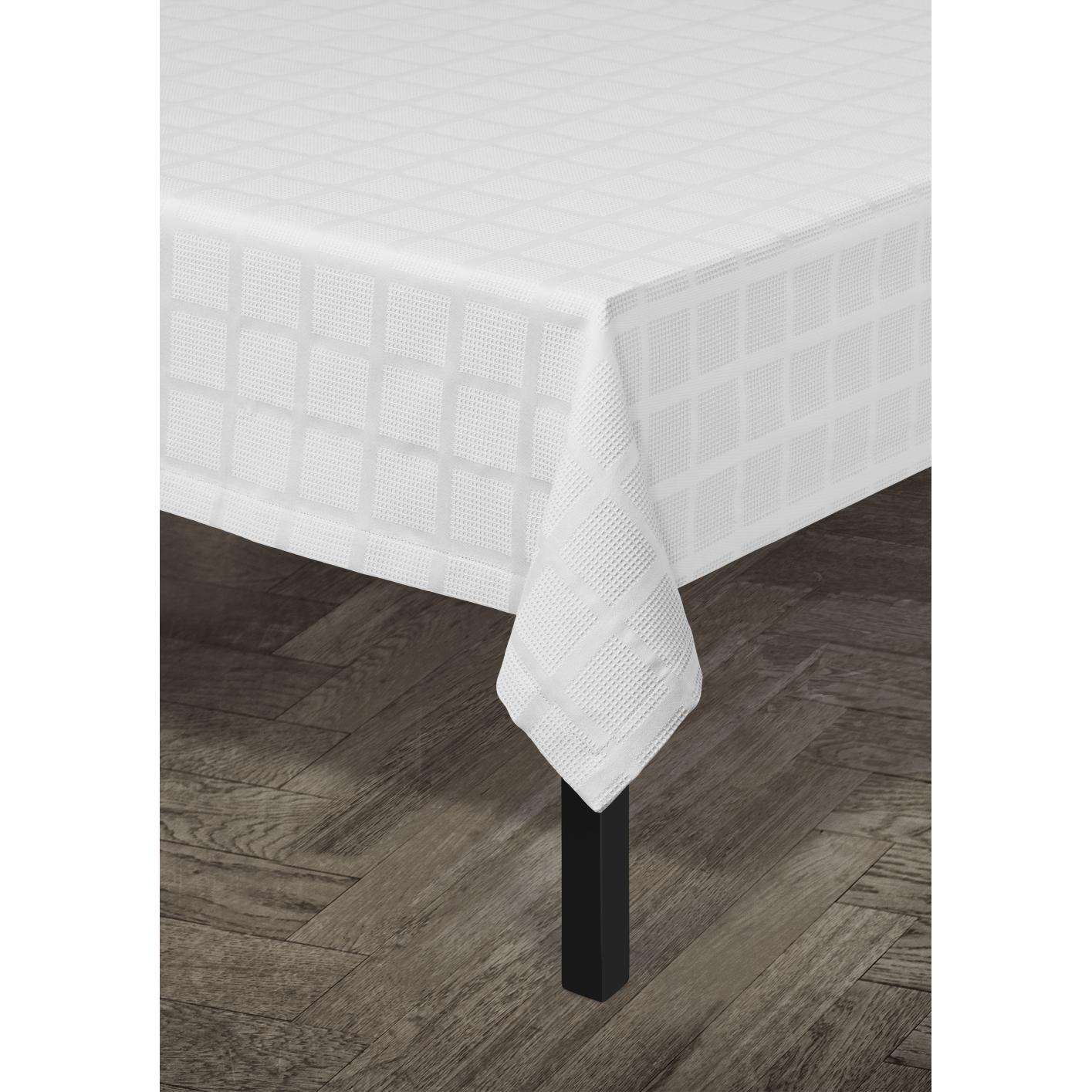 JUNA Brick Damasco Tablecloth White, 150x320 cm