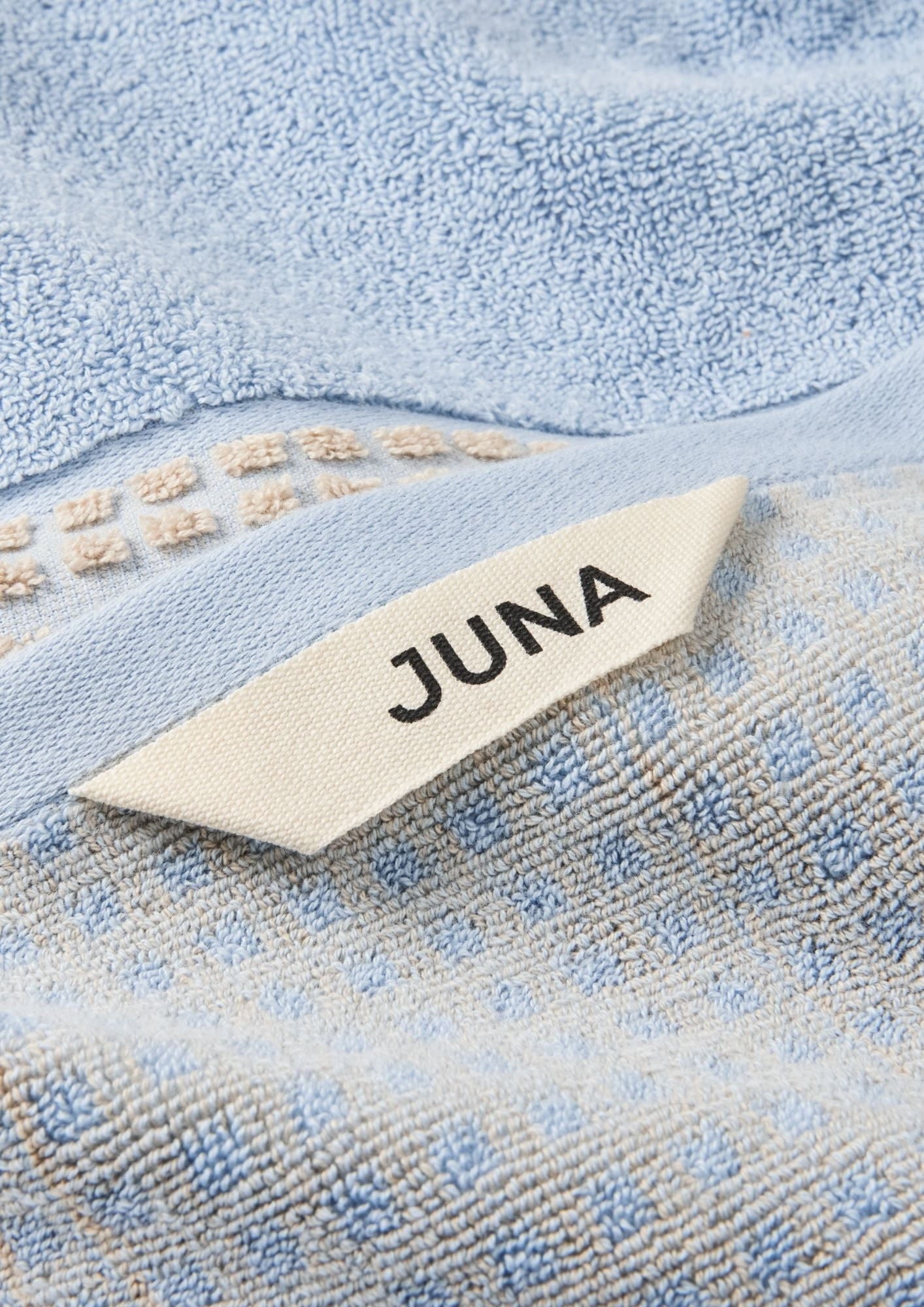 Serviette de contrôle Juna 70x140 cm, bleu clair / sable
