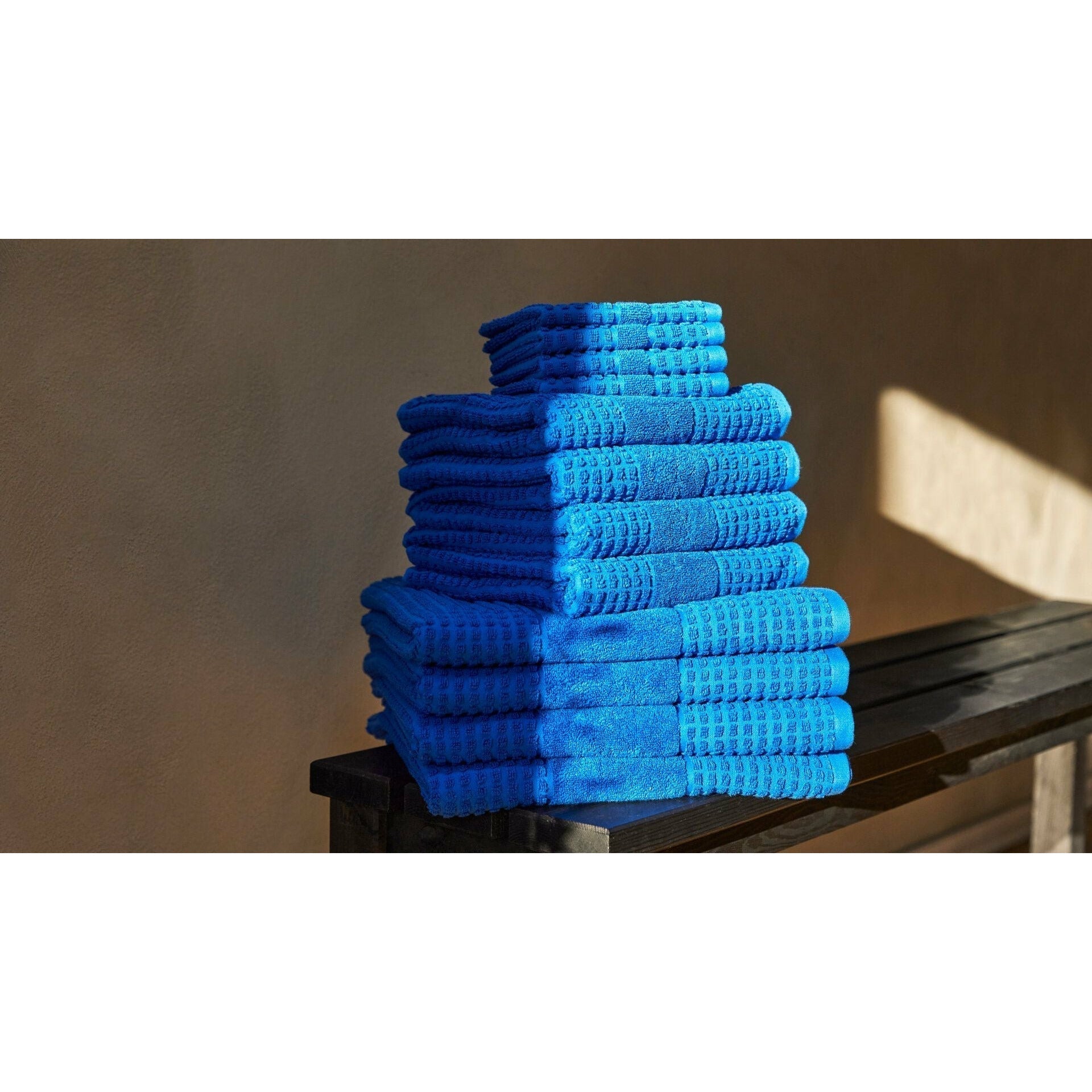 Juna Check Towel 70x140 cm, bleu