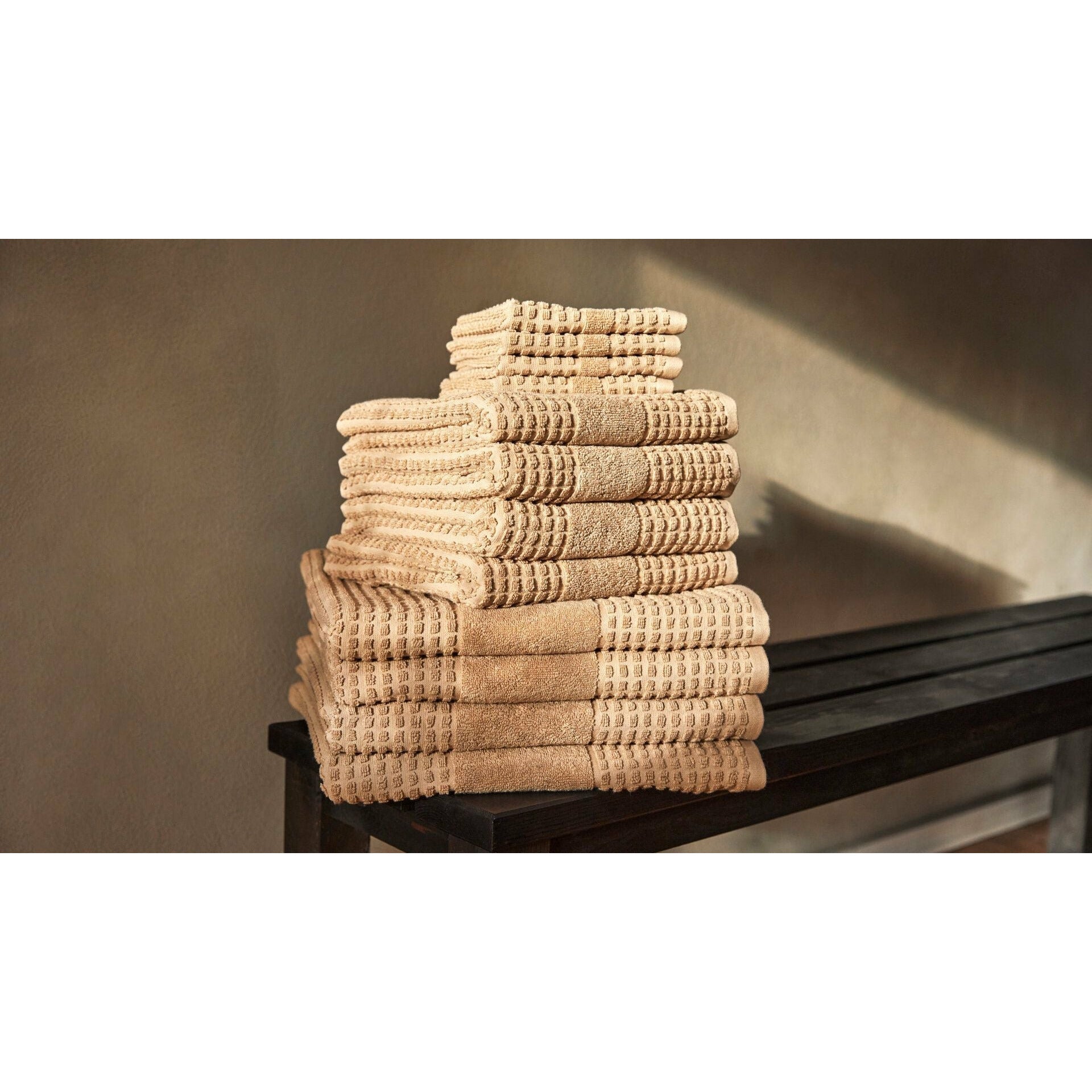 Juna Check Towel 70x140 cm, sable