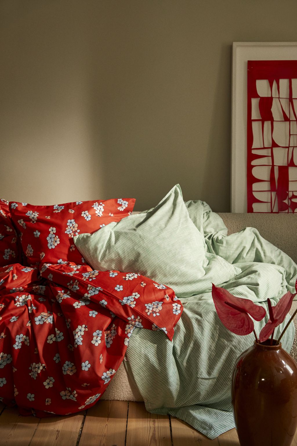 Juna Grand Pleasant Bed Linen 200 x220 cm, Chili