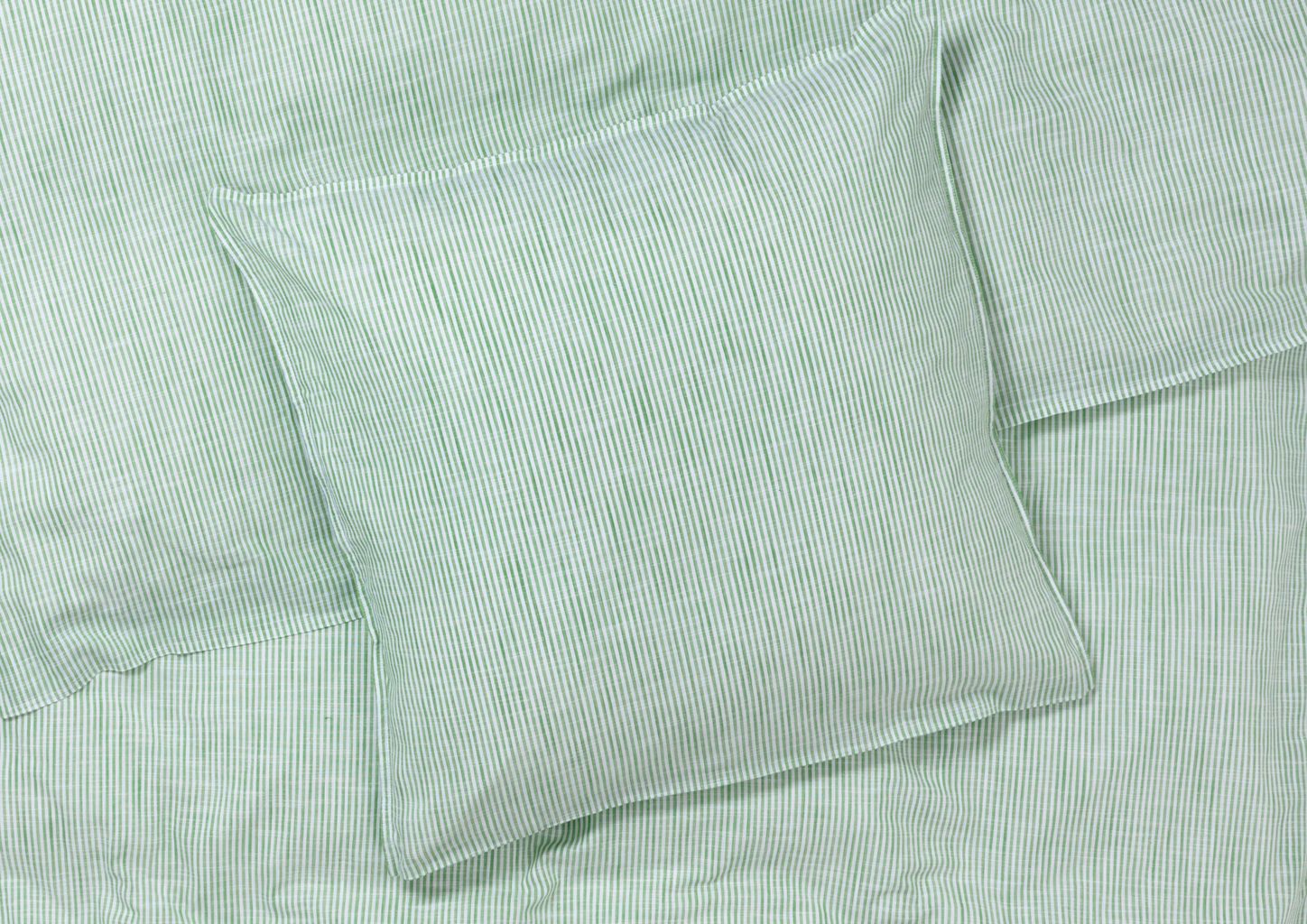 Juna Monochrome Ligne Lit Lit 140 x220 cm, vert / blanc