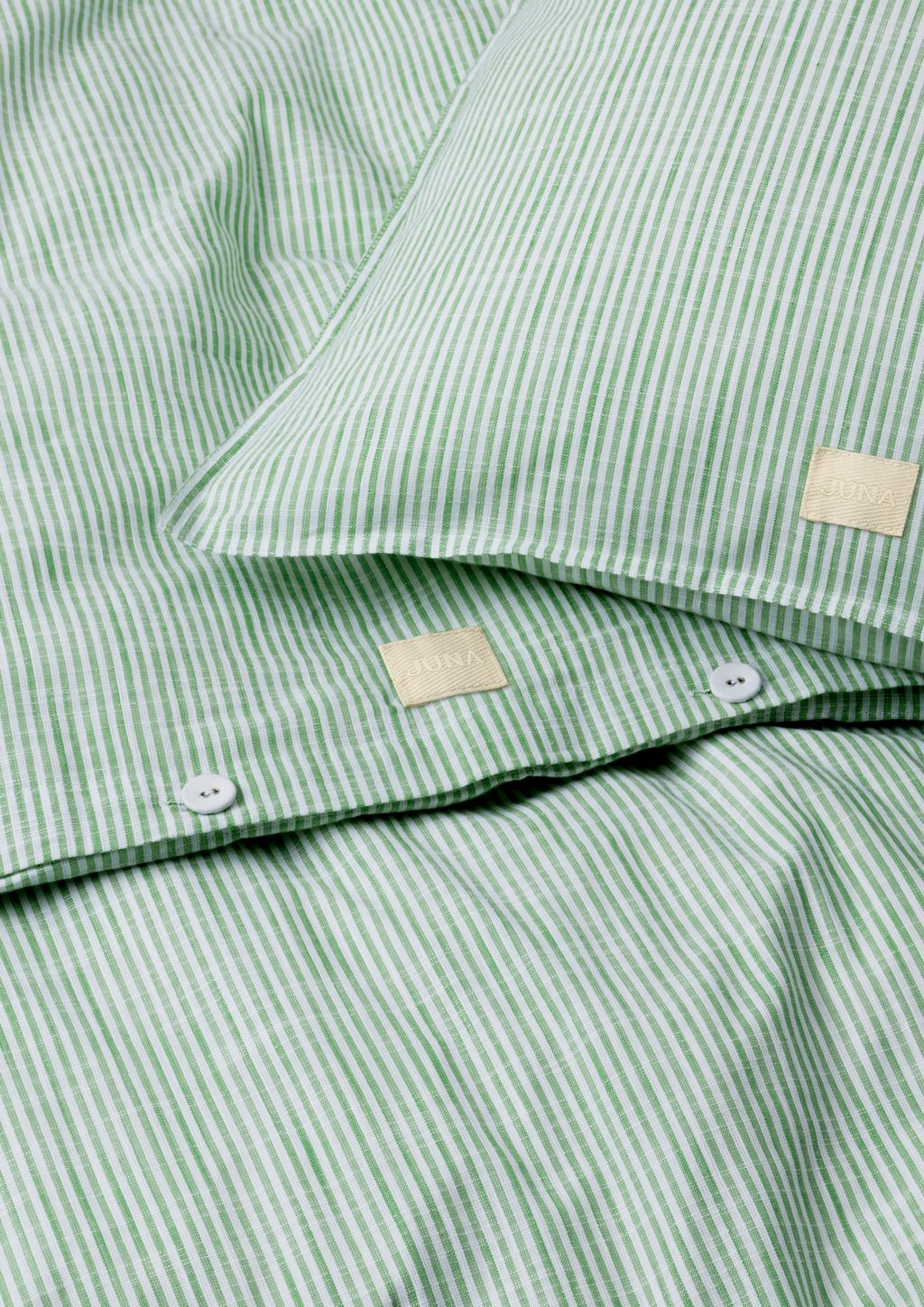 Juna monokrom linjer sängkläder 140 x220 cm, grönt/vitt