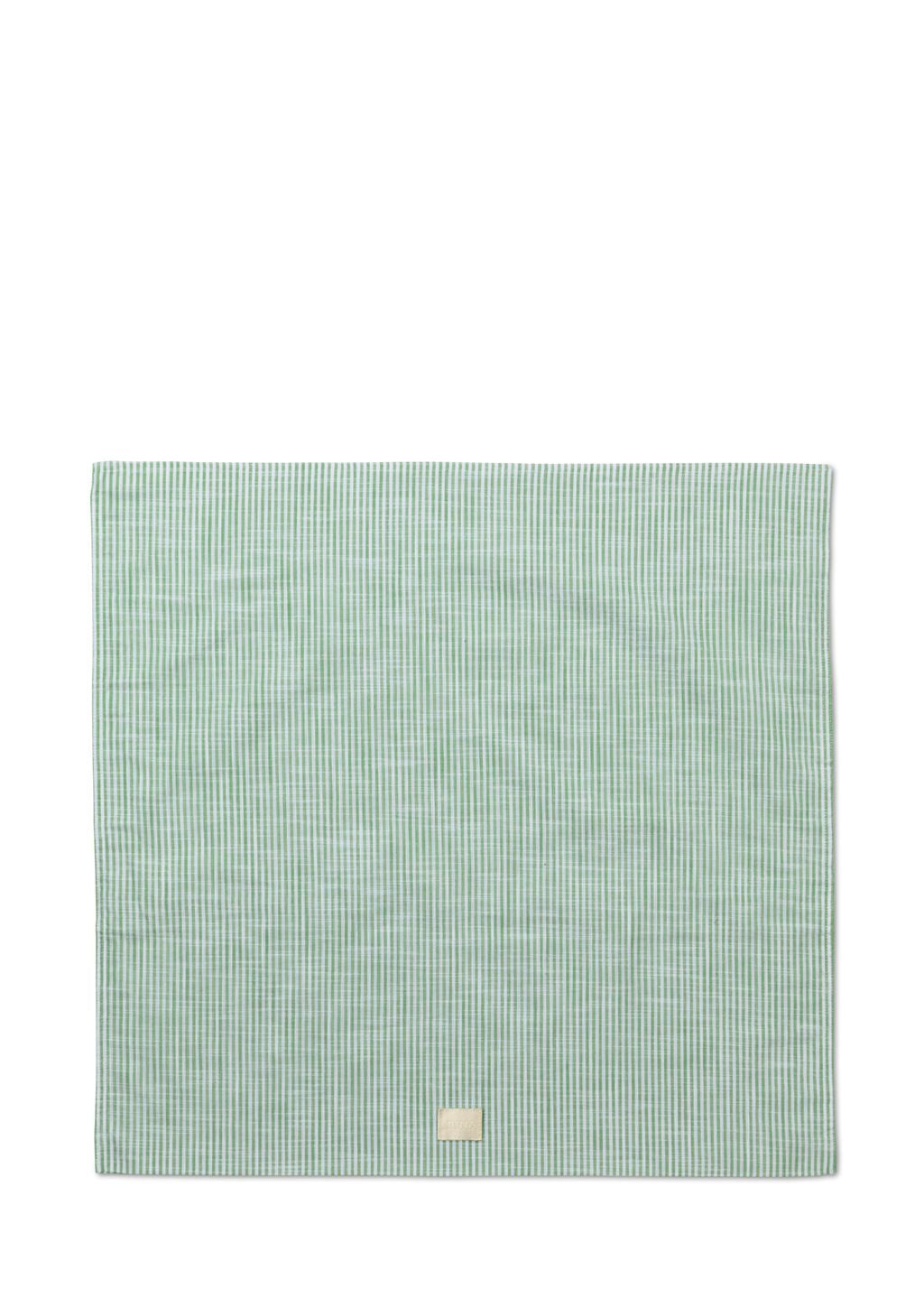 Cubierta de cojín de líneas monocromáticas de Juna 63 x60 cm, verde/blanco