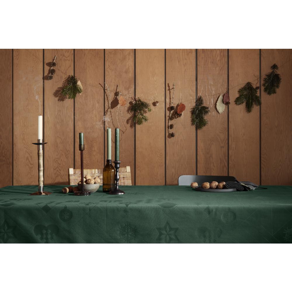 Natale Natale Damasque Natecloth Green, 150x220 cm