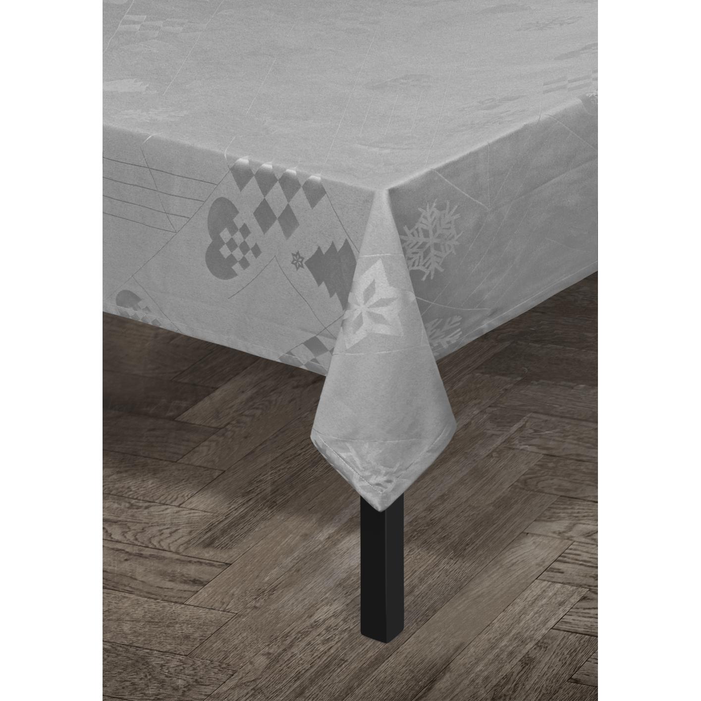 Juna Natale Damask Tablecloth Grey, 150x370 Cm