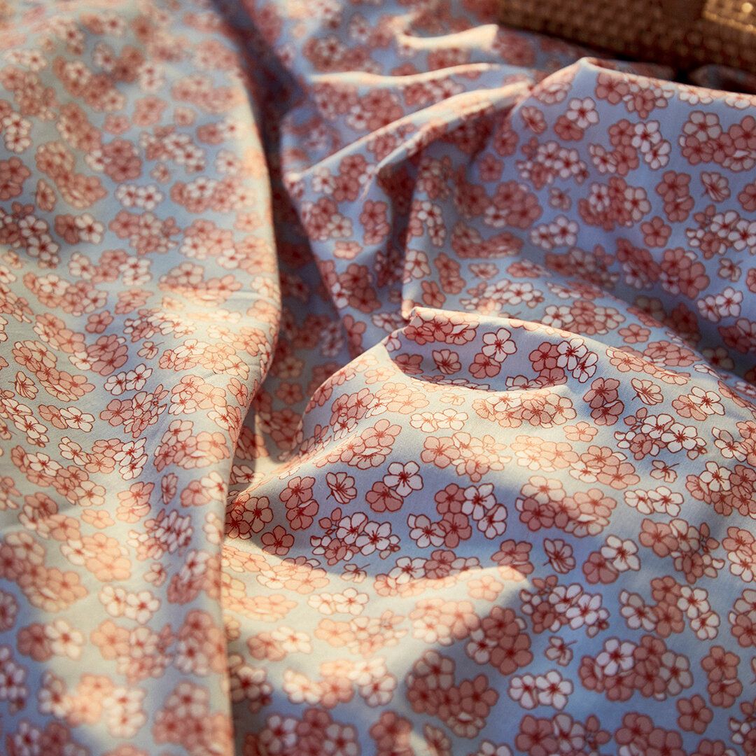 Juna agradablemente lino de la cama 140x220 cm, azul claro