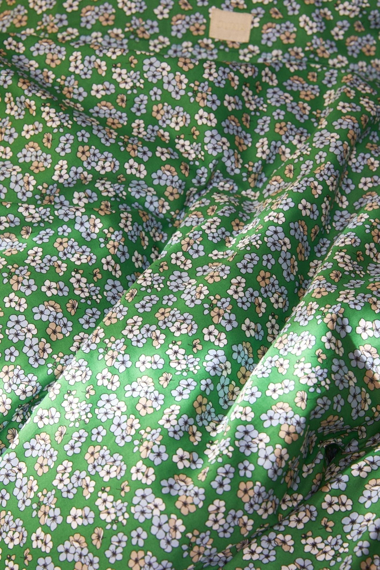 Juna agradablemente lino de la cama 140x200 cm, verde