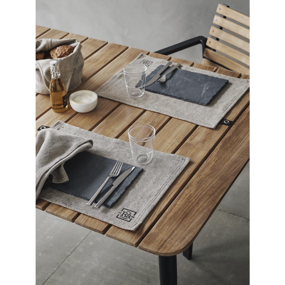 Juna Rå Cotton Tablecloth Dark Grey, 150x180 Cm