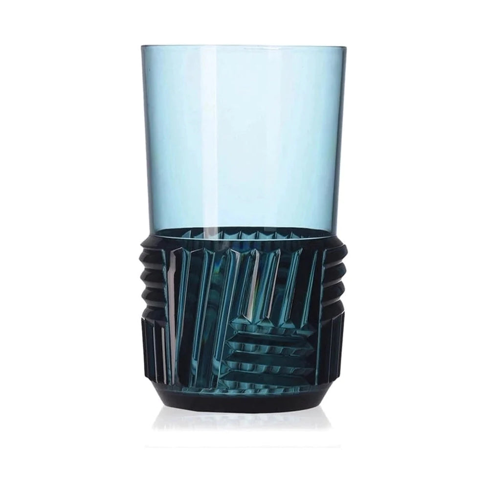 Kartell Trama Set Of 4 Long Drink Glasses, Light Blue