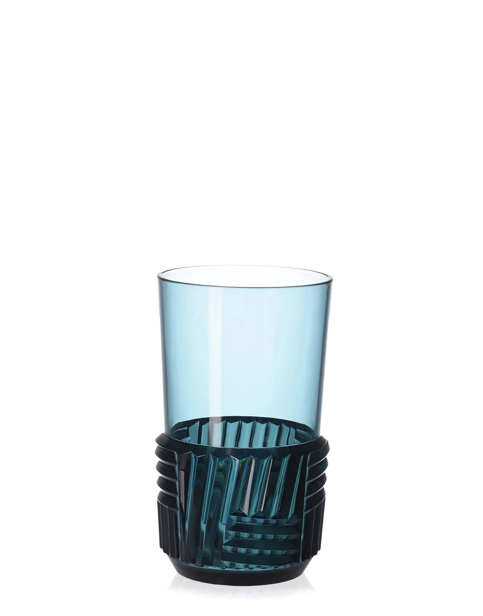 Kartell Trama Set Of 4 Long Drink Glasses, Light Blue